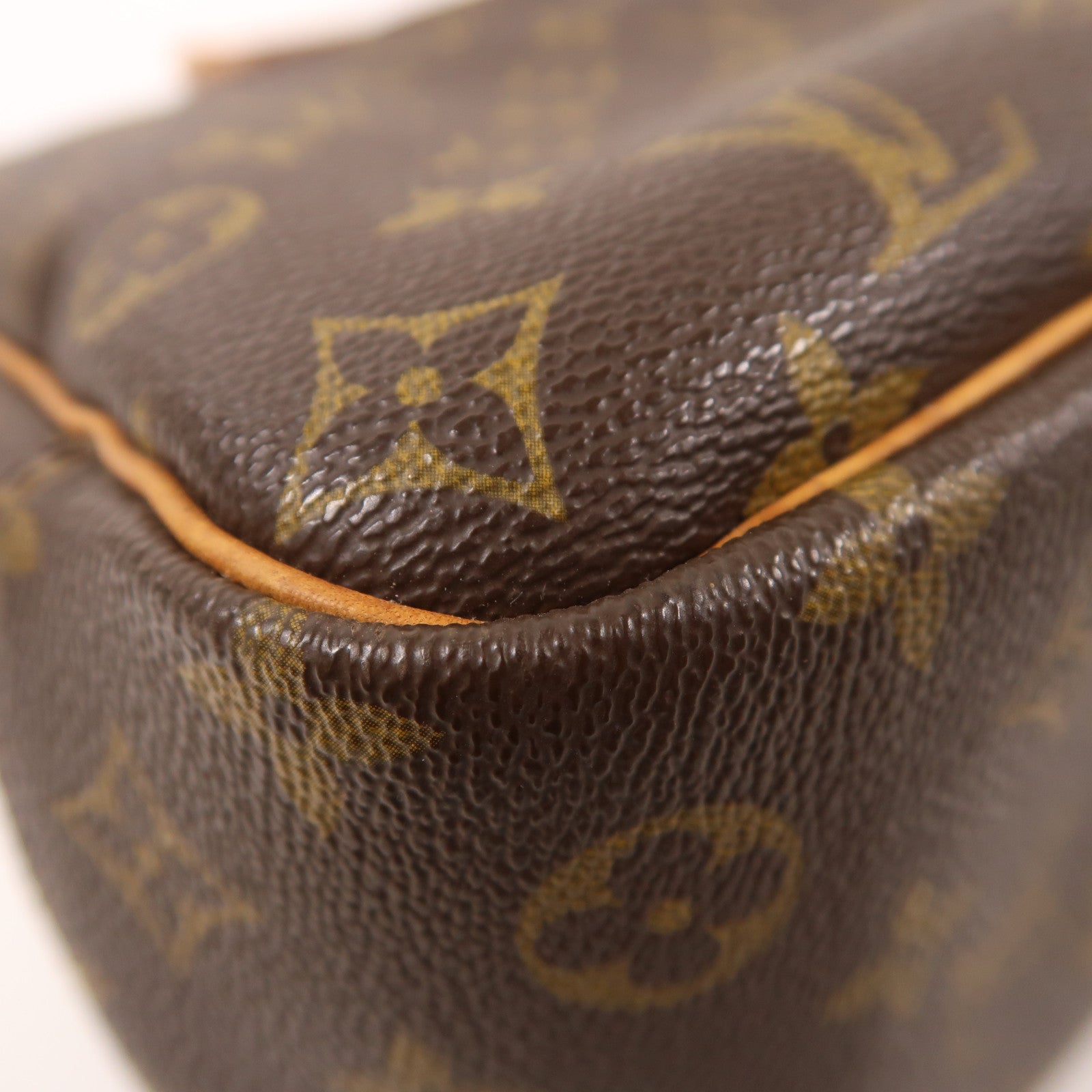 LOUIS VUITTON Monogram Deauville金扣手挽袋棕色