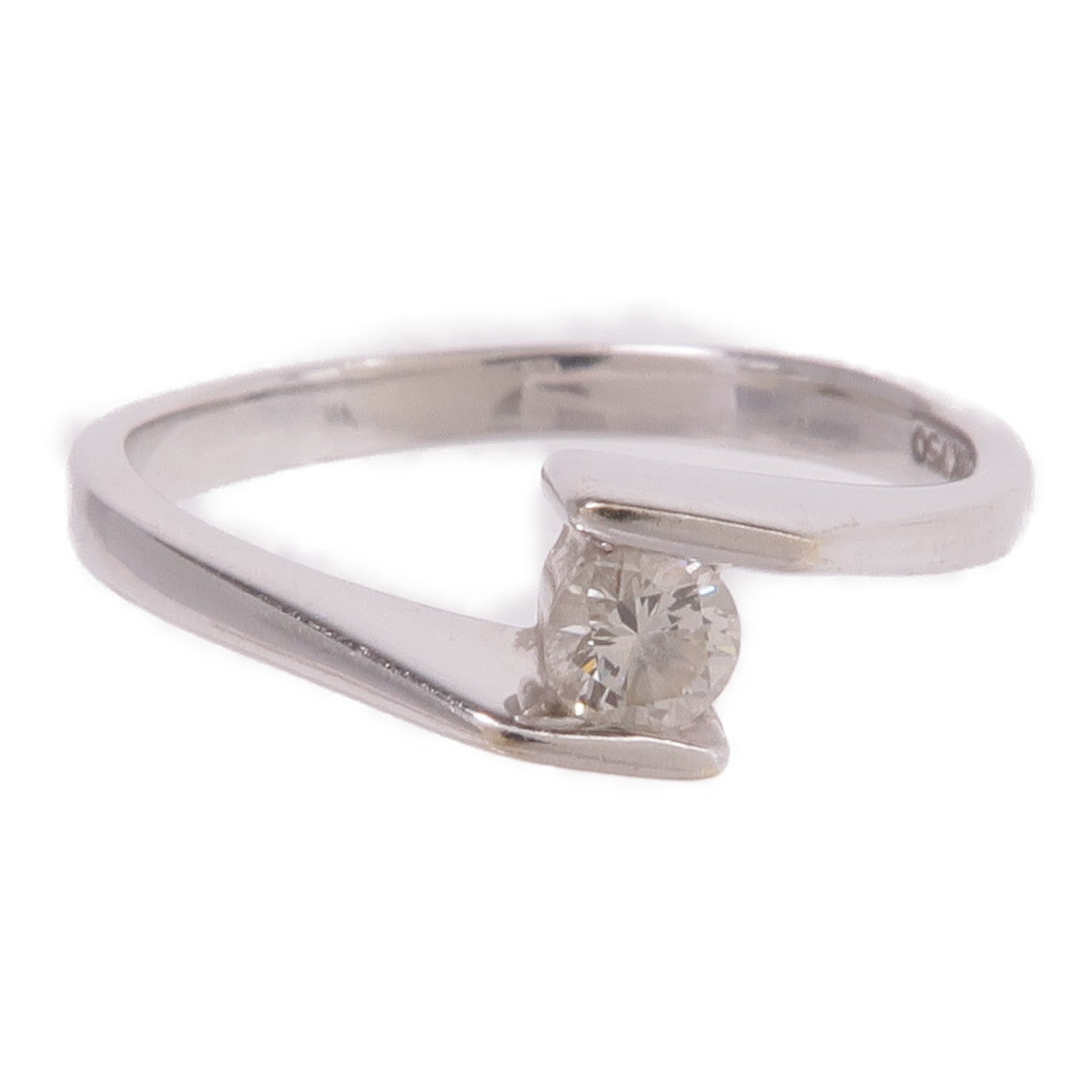 JEWELRY 【激減優惠】18K白金Diamond Ring鑽石戒指US#4.25