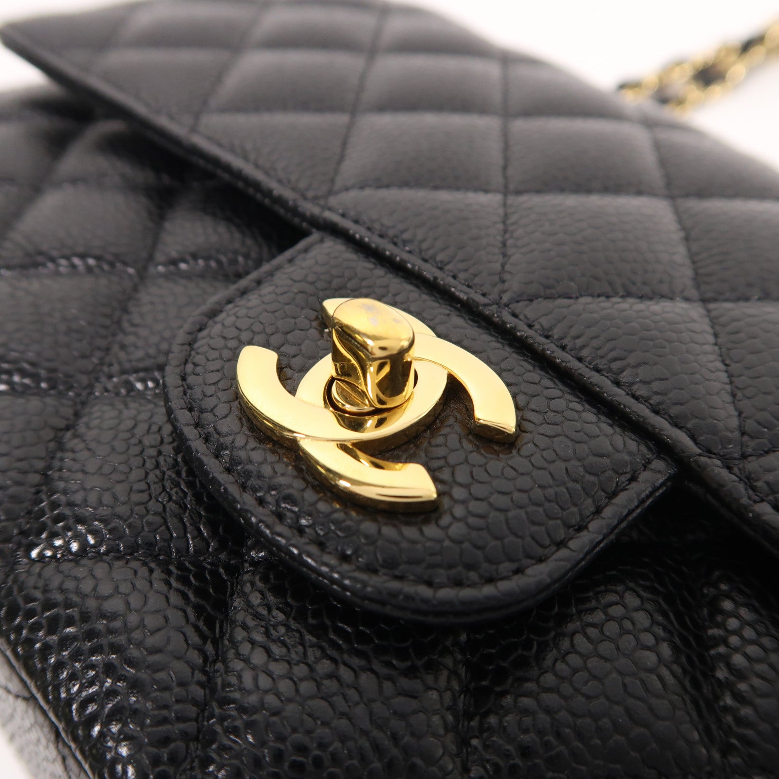 CHANEL CC GHW Classic 25 Chain Shoulder Bag Calfskin Leather Black