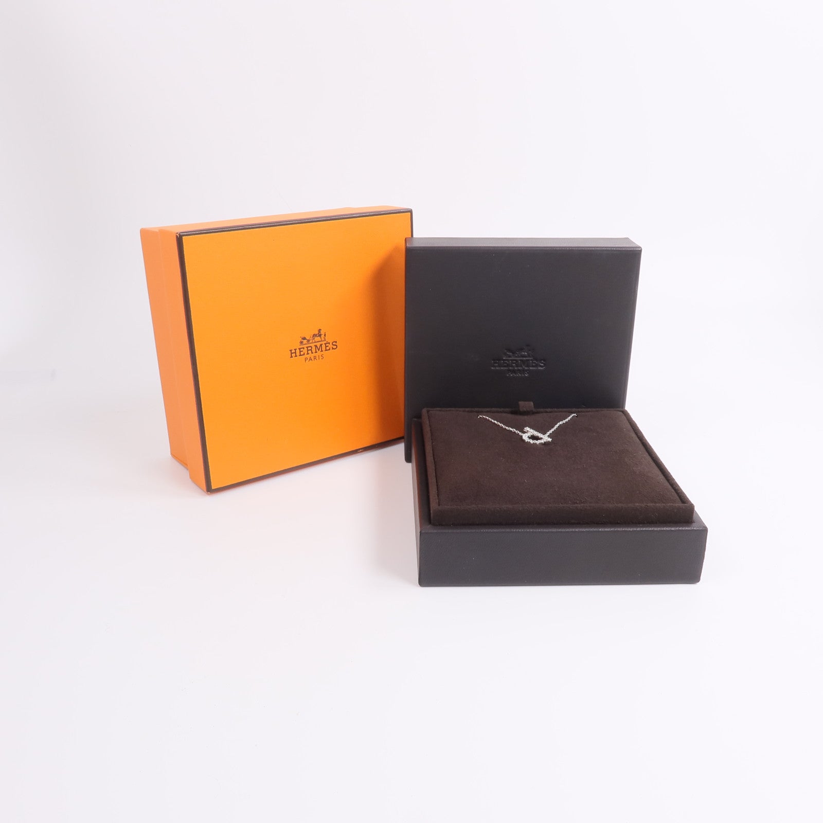 HERMES 18K白金Finesse Pendant鑽石項鍊