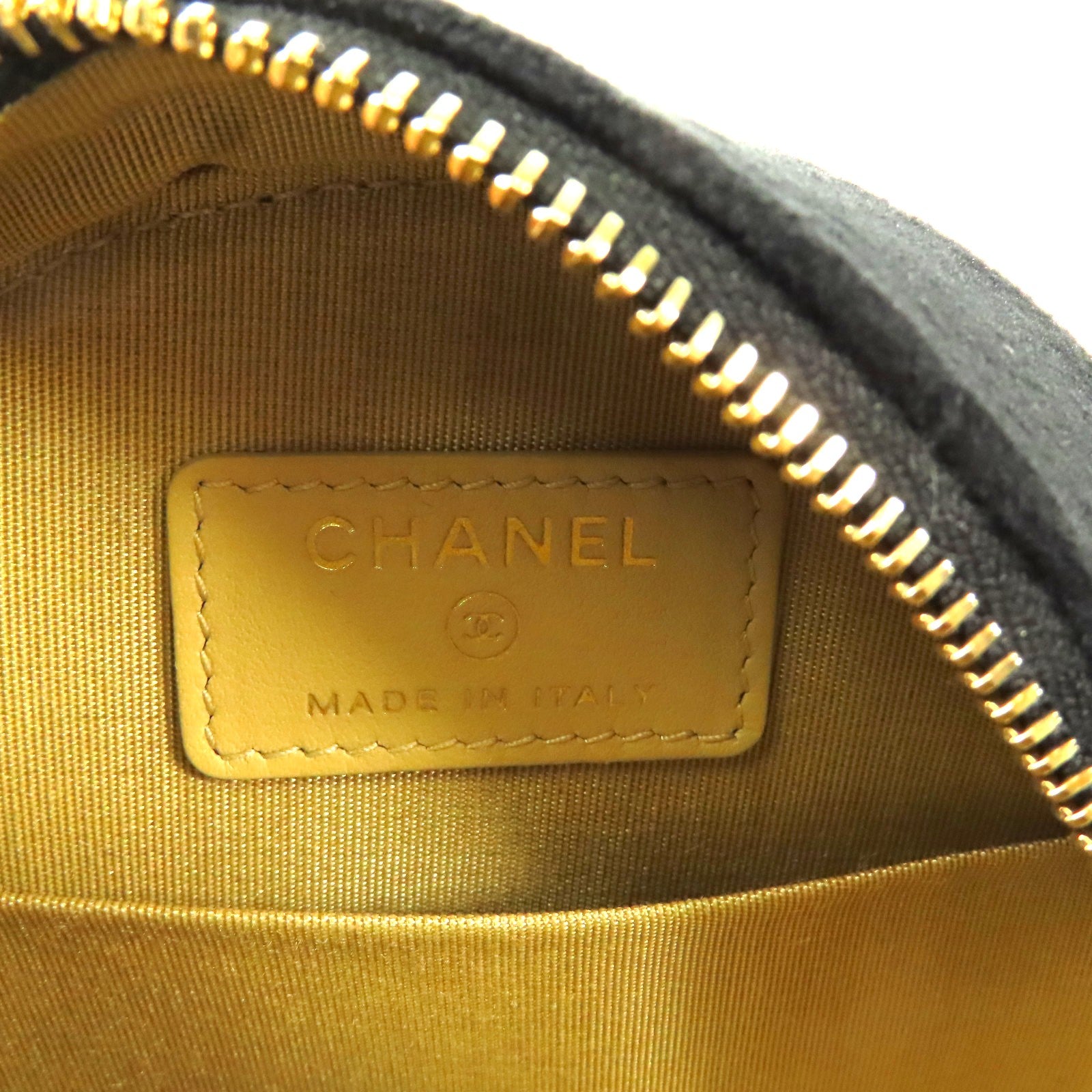 CHANEL 天鵝絨Chain Shoulder金扣鏈帶肩背袋