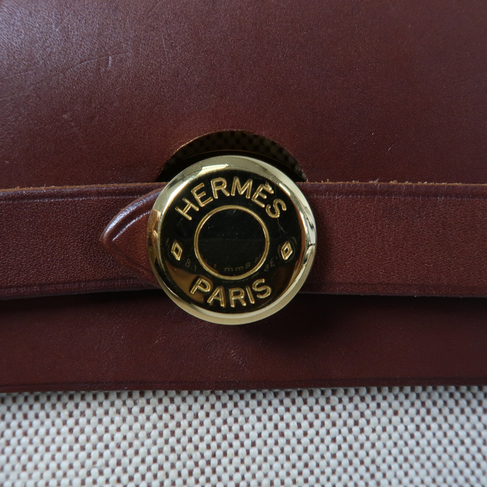 HERMES 帆布Herbag PM手挽肩背兩用袋Chocolat