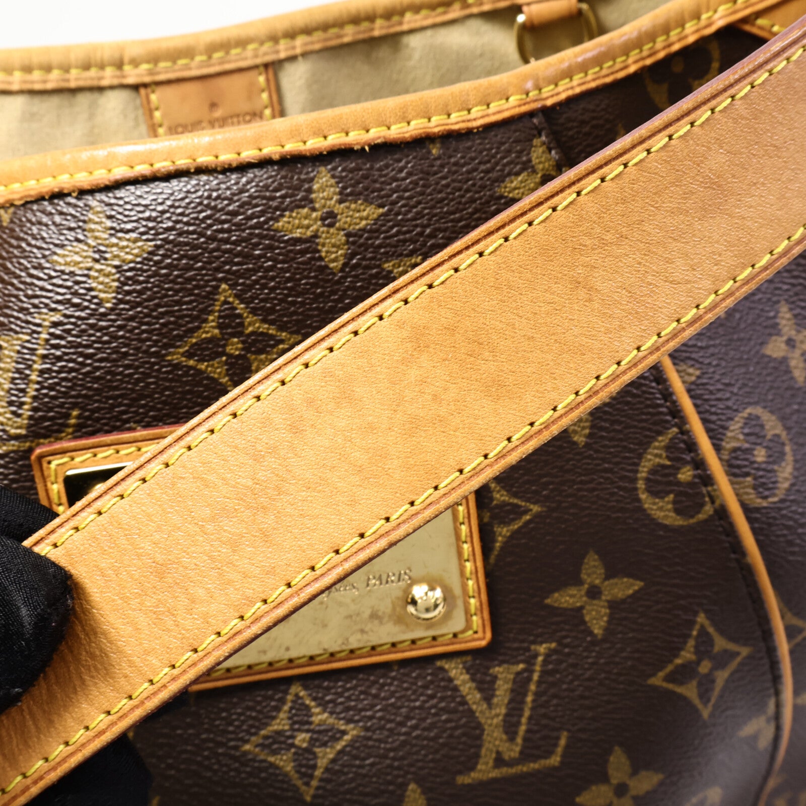 LOUIS VUITTON Monogram Galliera PM金扣肩背袋棕色