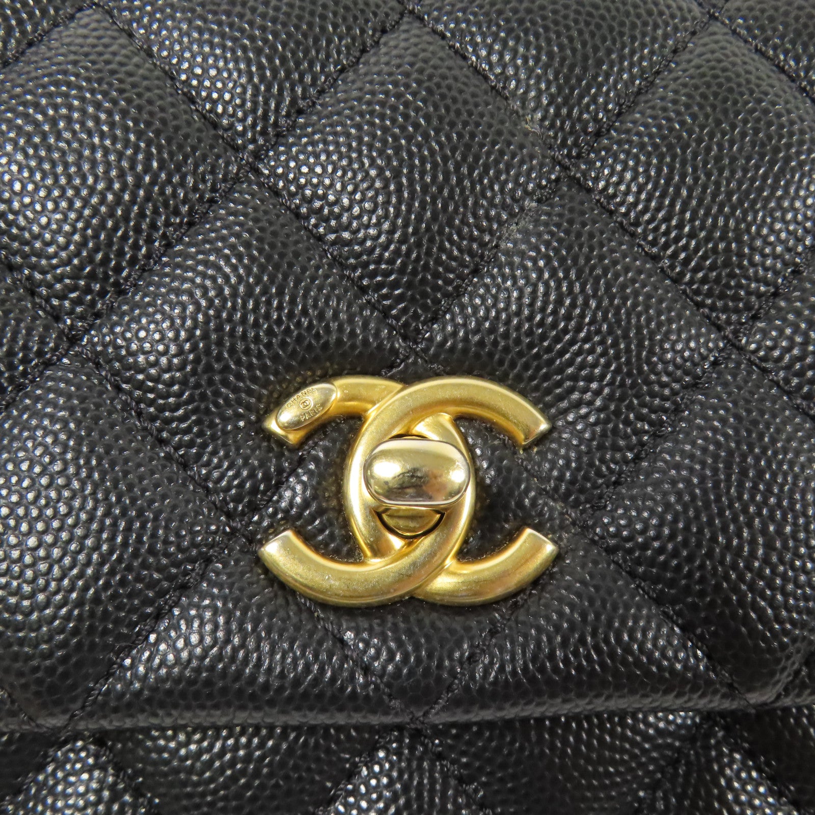 CHANEL 牛皮皮革CoCo Handle Small金扣鏈帶手挽肩背兩用袋