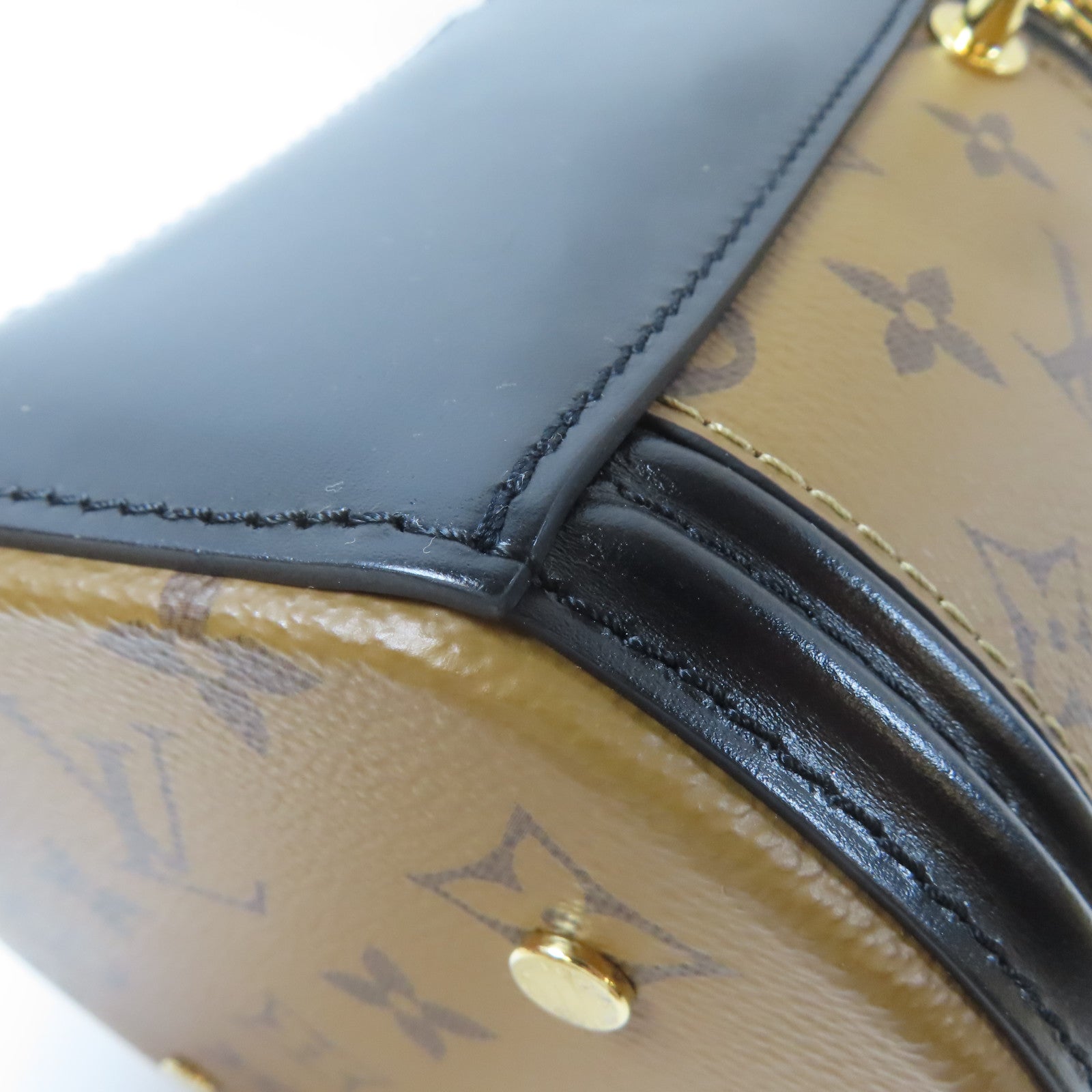 LOUIS VUITTON 【激減優惠】Monogram Reverse Cannes金扣手挽肩背兩用袋啡色
