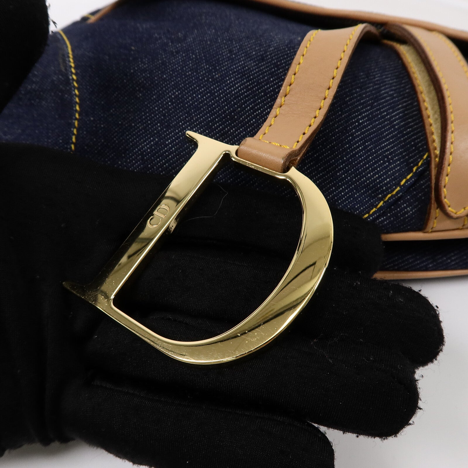 Dior 牛仔布Saddle肩背袋
