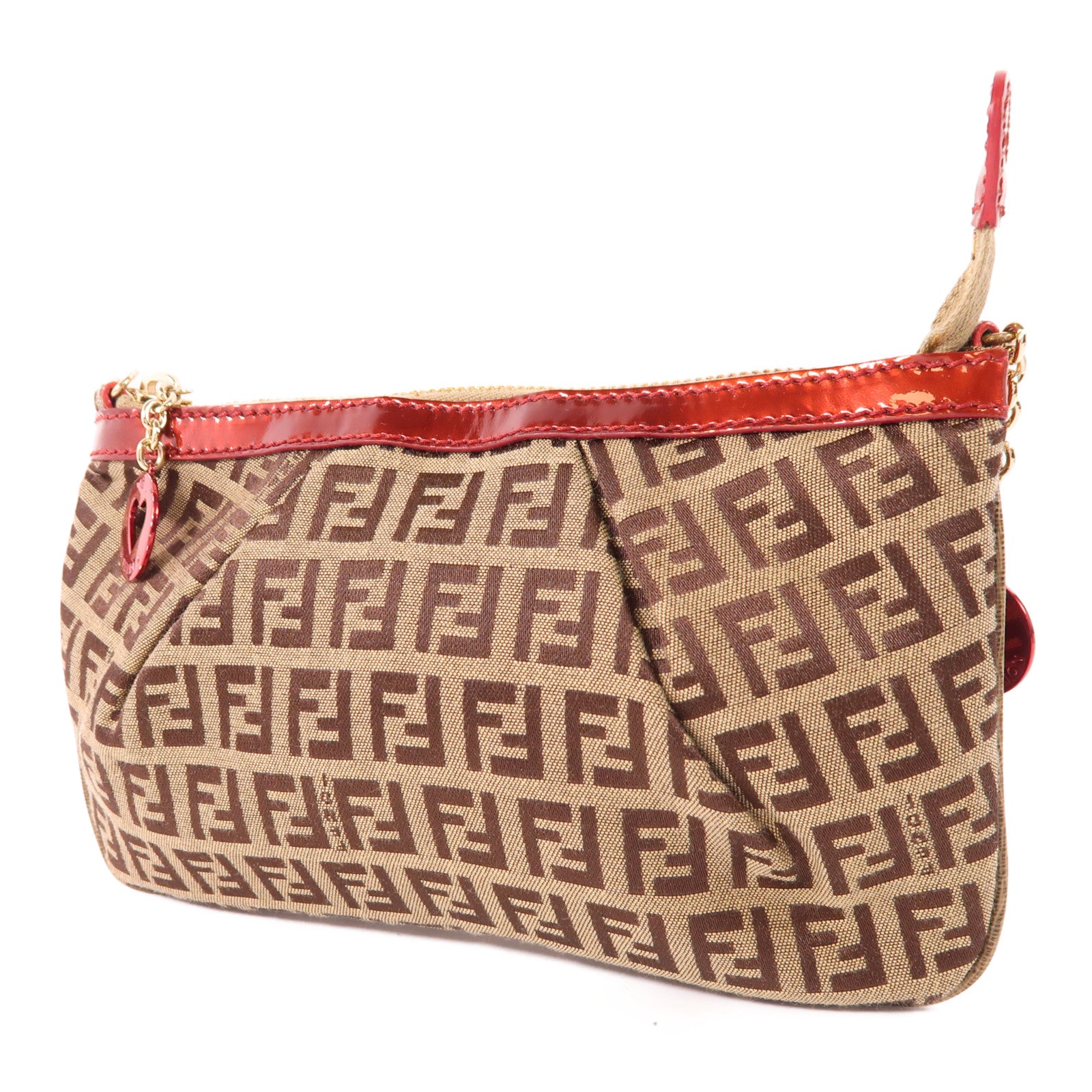 FENDI 帆布Zucchino Chain Pouch鏈帶手拿包