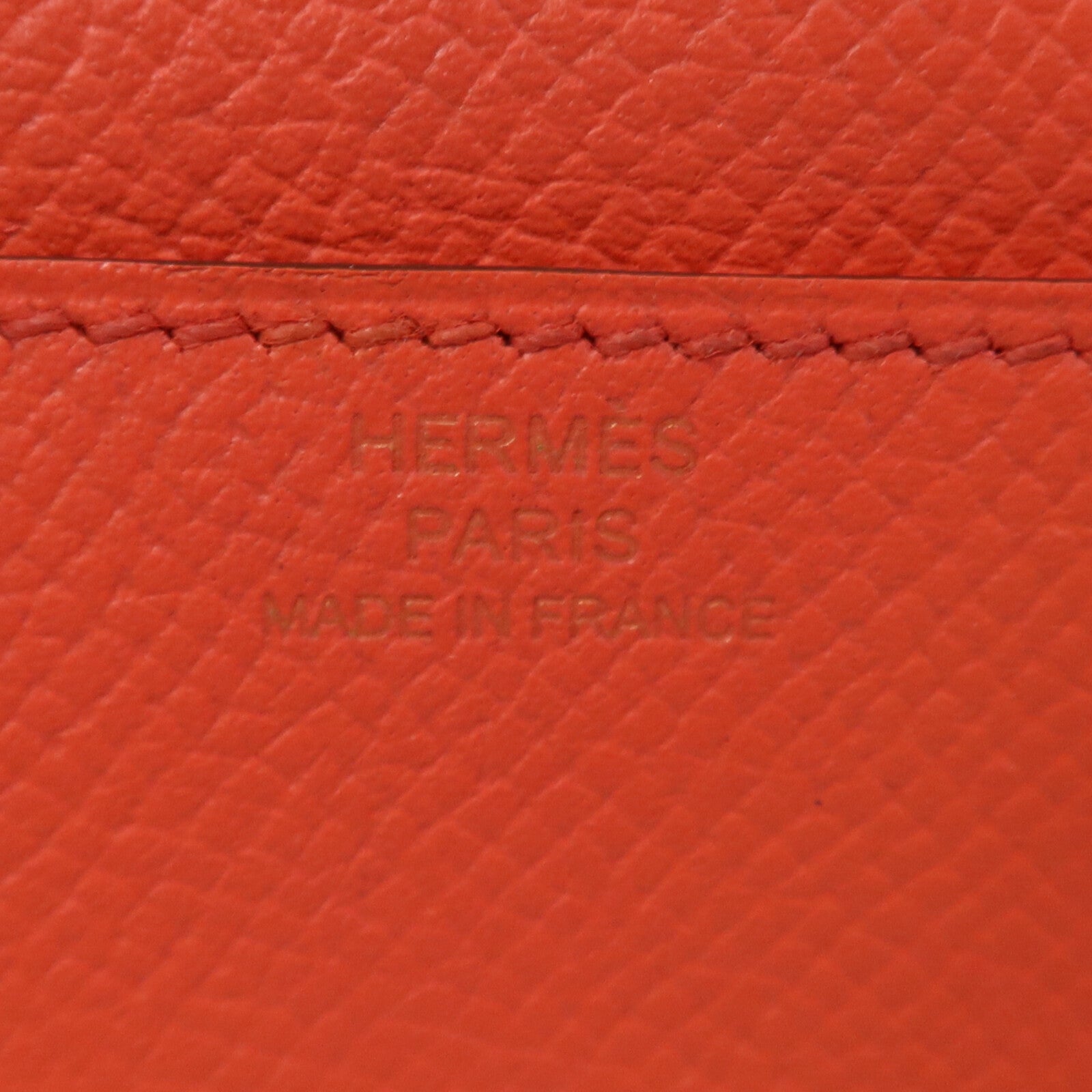 HERMES Epsom皮革Constance Wallet金扣長錢包Rouge Pivoine