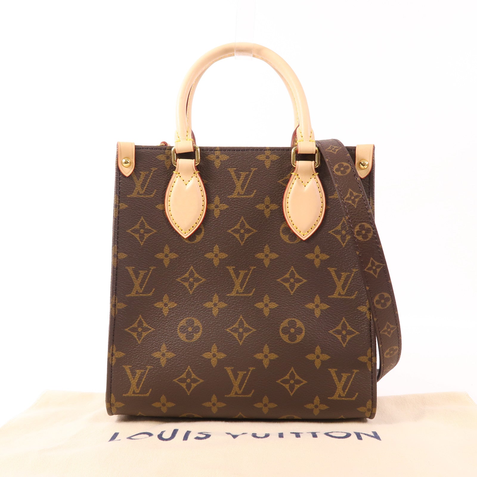 LOUIS VUITTON LV GHW Sac Plat BB 2 Way Shoulder Bag M46265 Monogram Brown