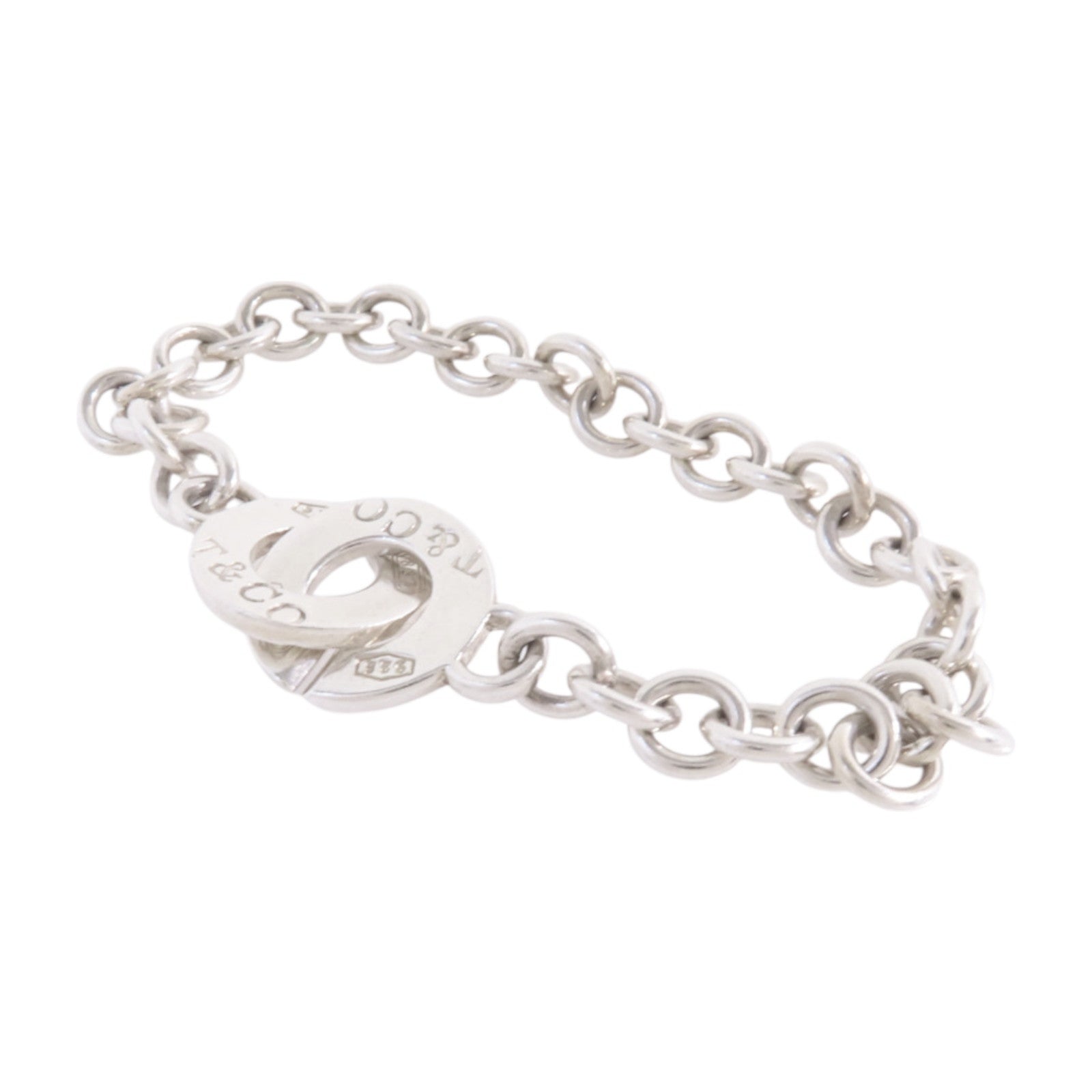 TIFFANY＆CO 925純銀Interlocking Bracelet銀扣手鏈
