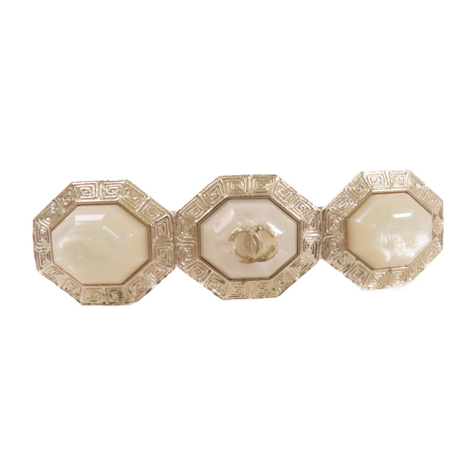 CHANEL 金屬/PVC Brooch金扣胸針金色