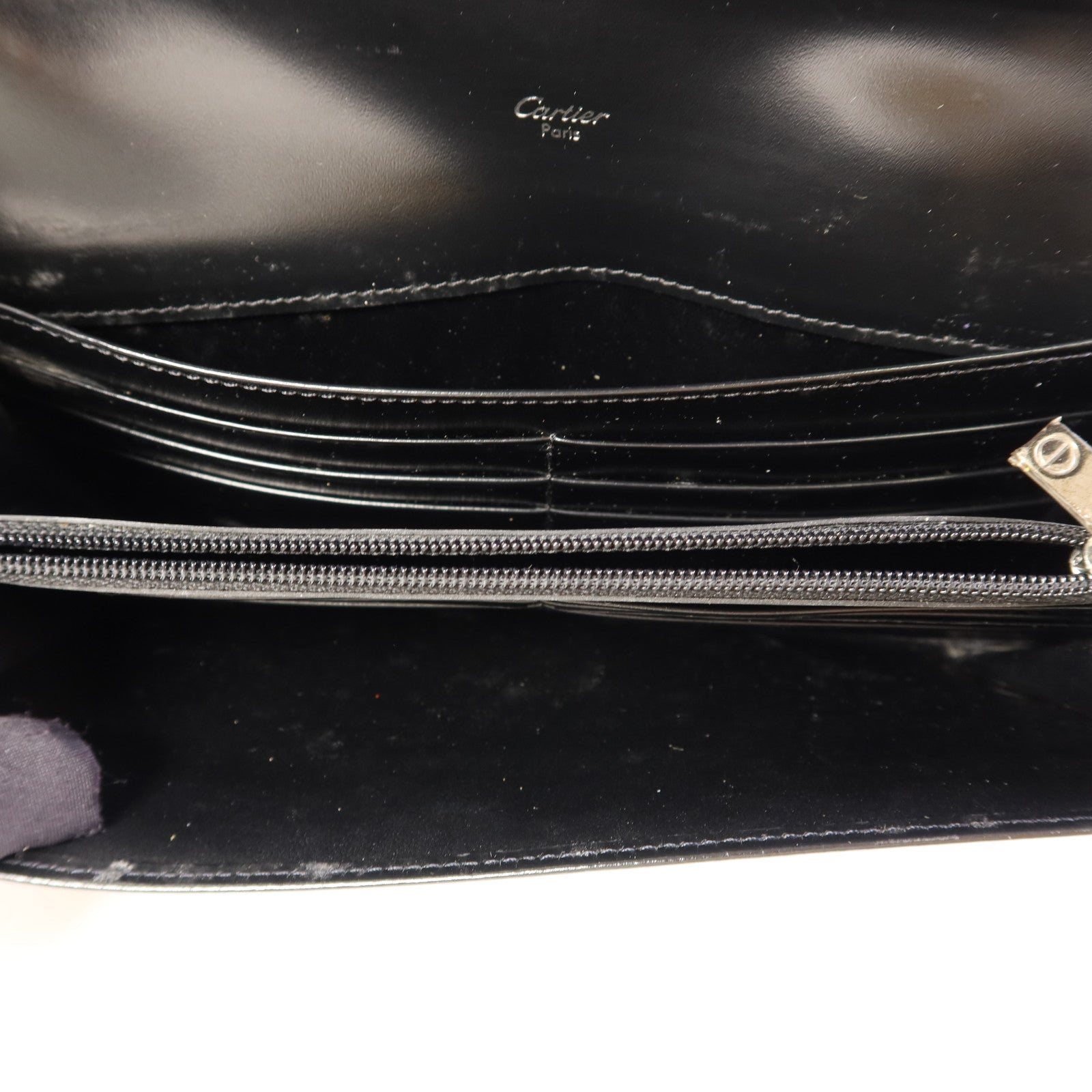 CARTIER 牛皮皮革Long Wallet銀扣長錢包