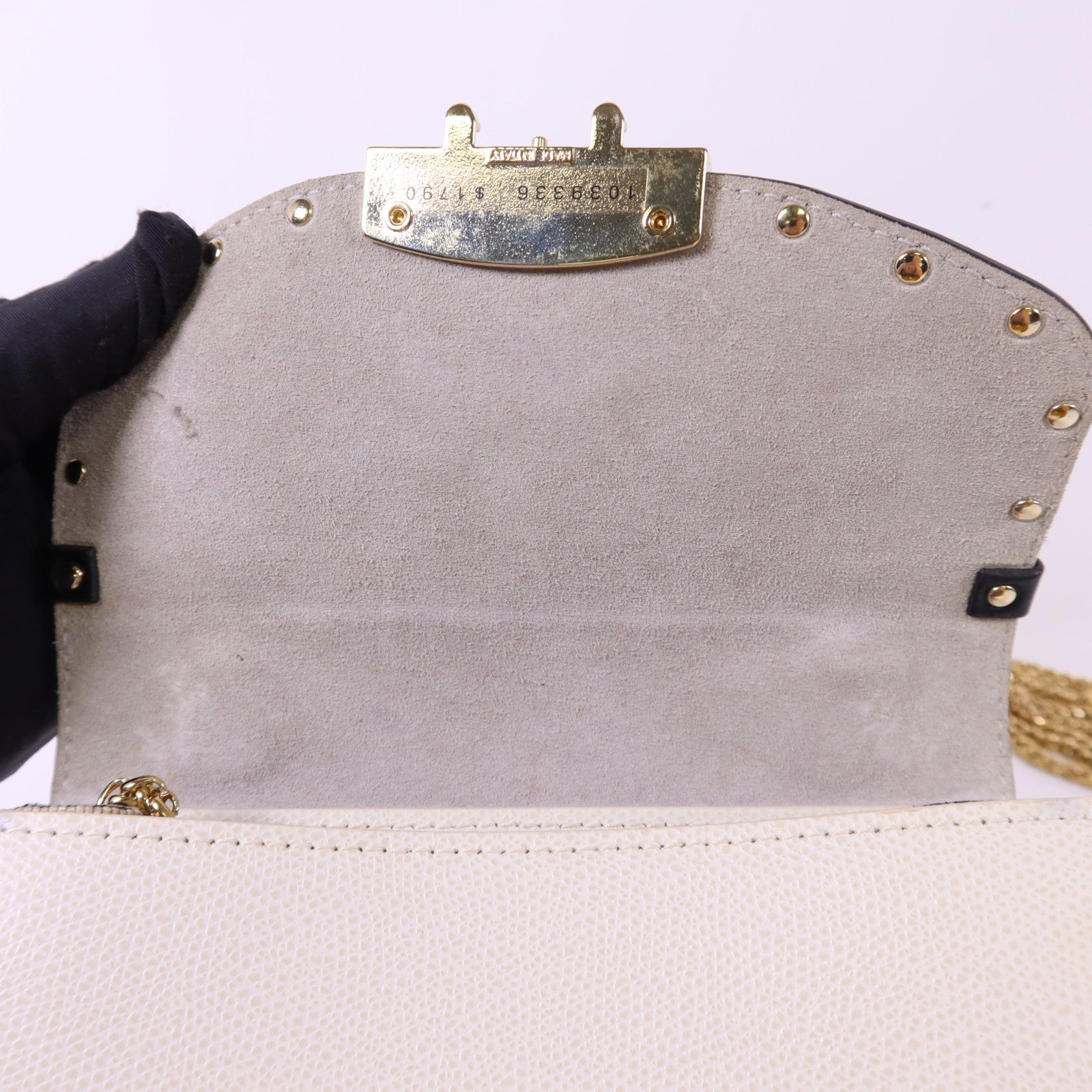 Furla 牛皮皮革Metropolis Mini Crossbody金扣手挽肩背兩用袋