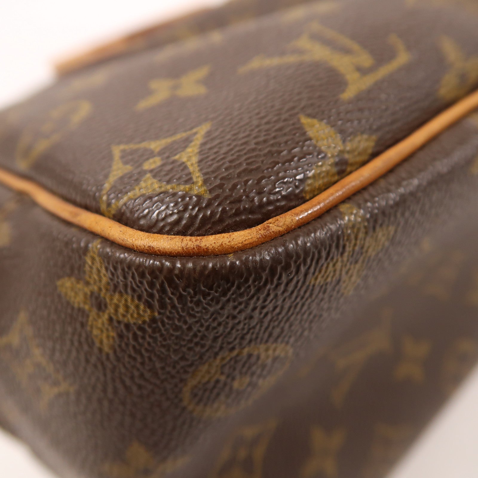LOUIS VUITTON Monogram Deauville金扣手挽袋棕色