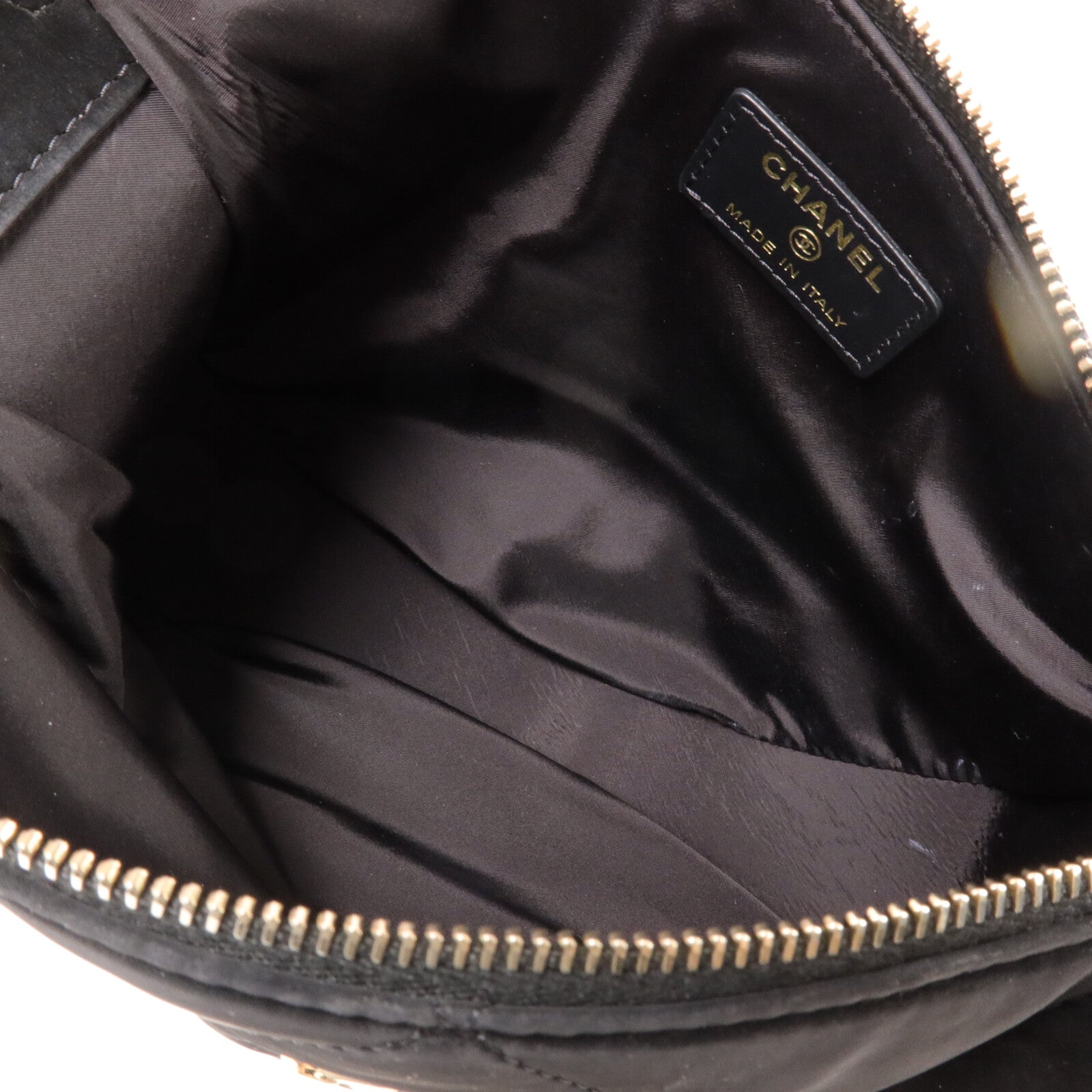 CHANEL 絨面尼龍Neige Chain Clutch鏈帶手挽肩背兩用袋