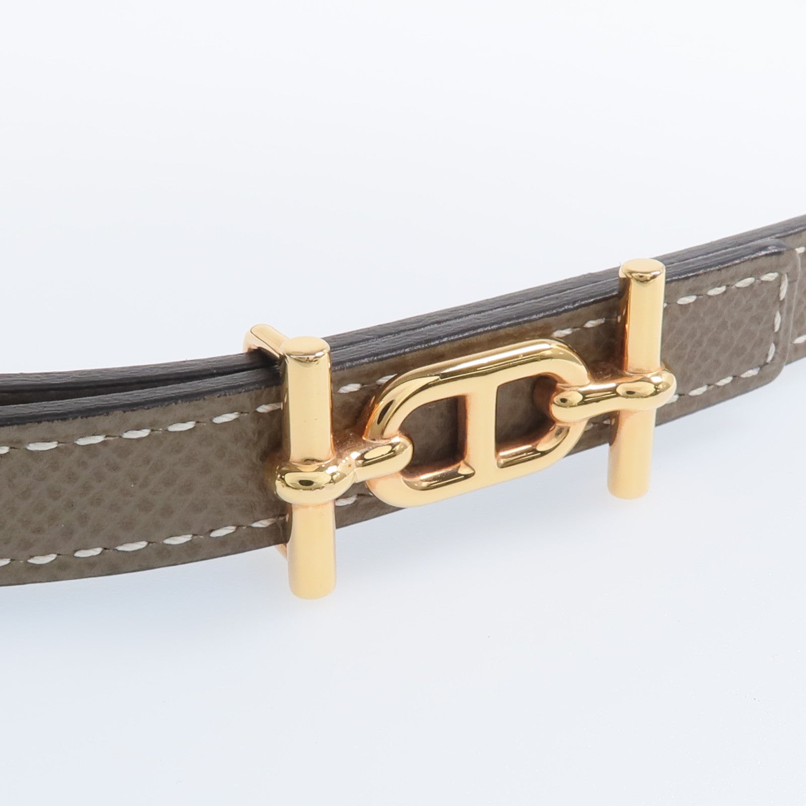 HERMES Epsom皮革Ancre Belt 13mm金扣皮帶Etoupe
