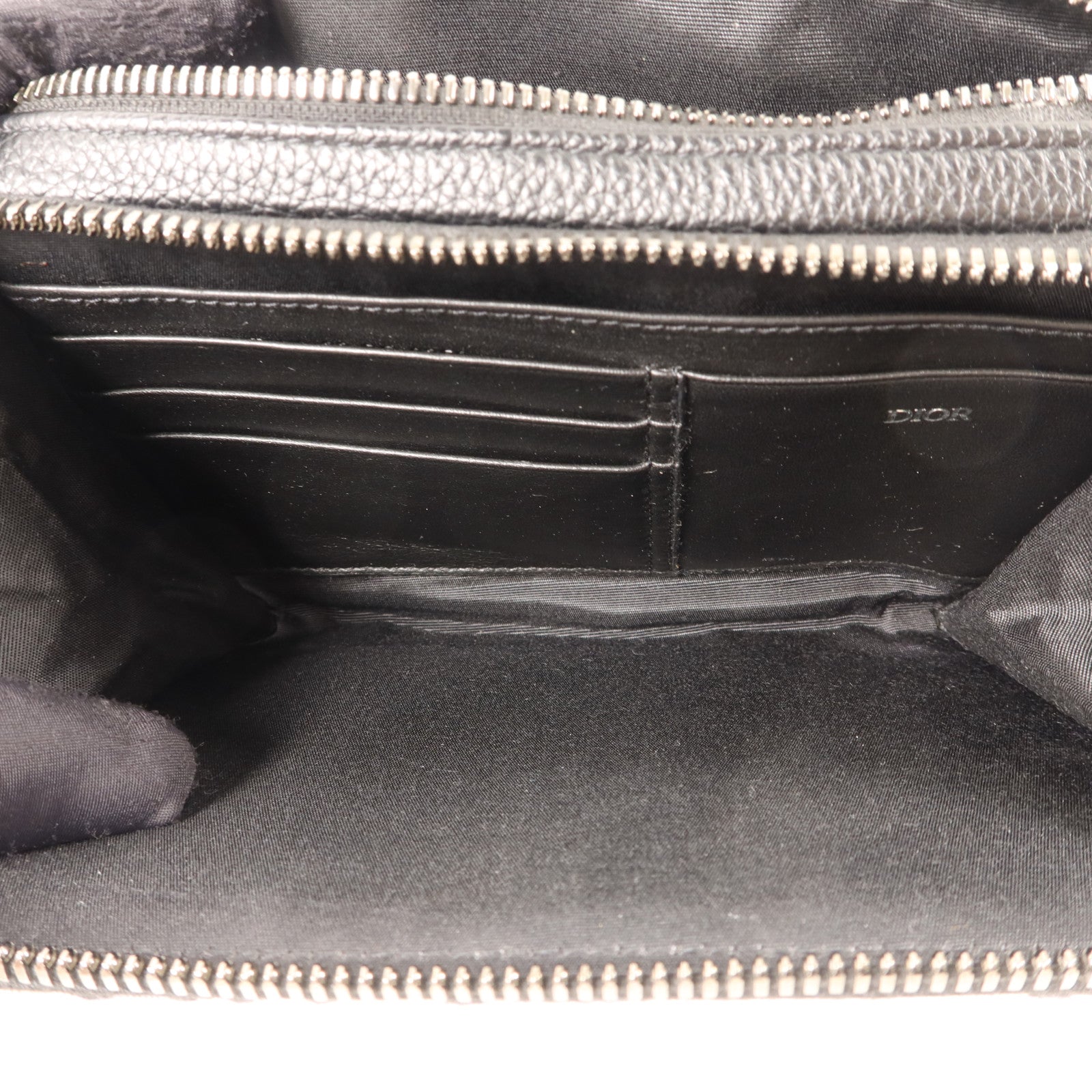 Dior 帆布Zipped Pouch With Strap銀扣肩背袋