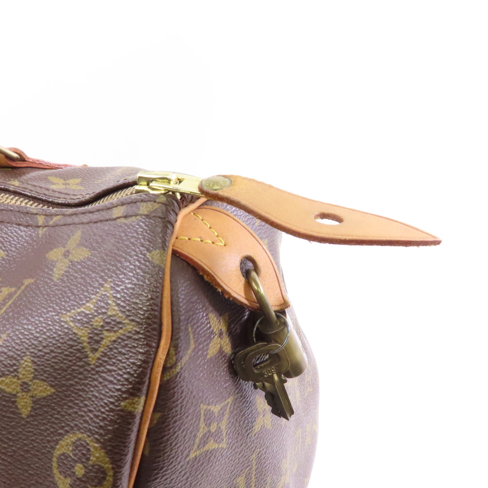 LOUIS VUITTON 【激減優惠】Monogram Speedy 35金扣手挽袋棕色