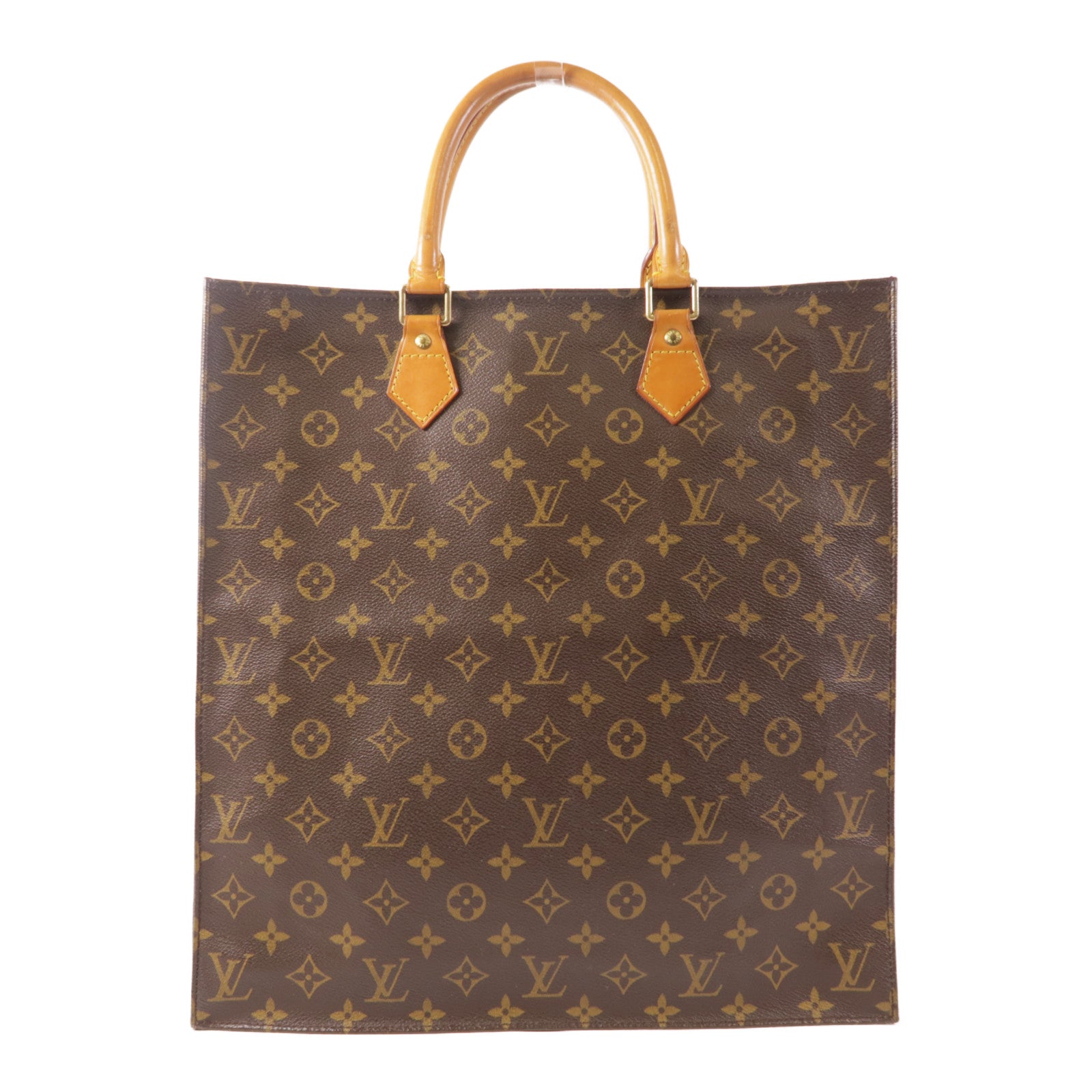 LOUIS VUITTON Monogram Sac Plat金扣手挽袋