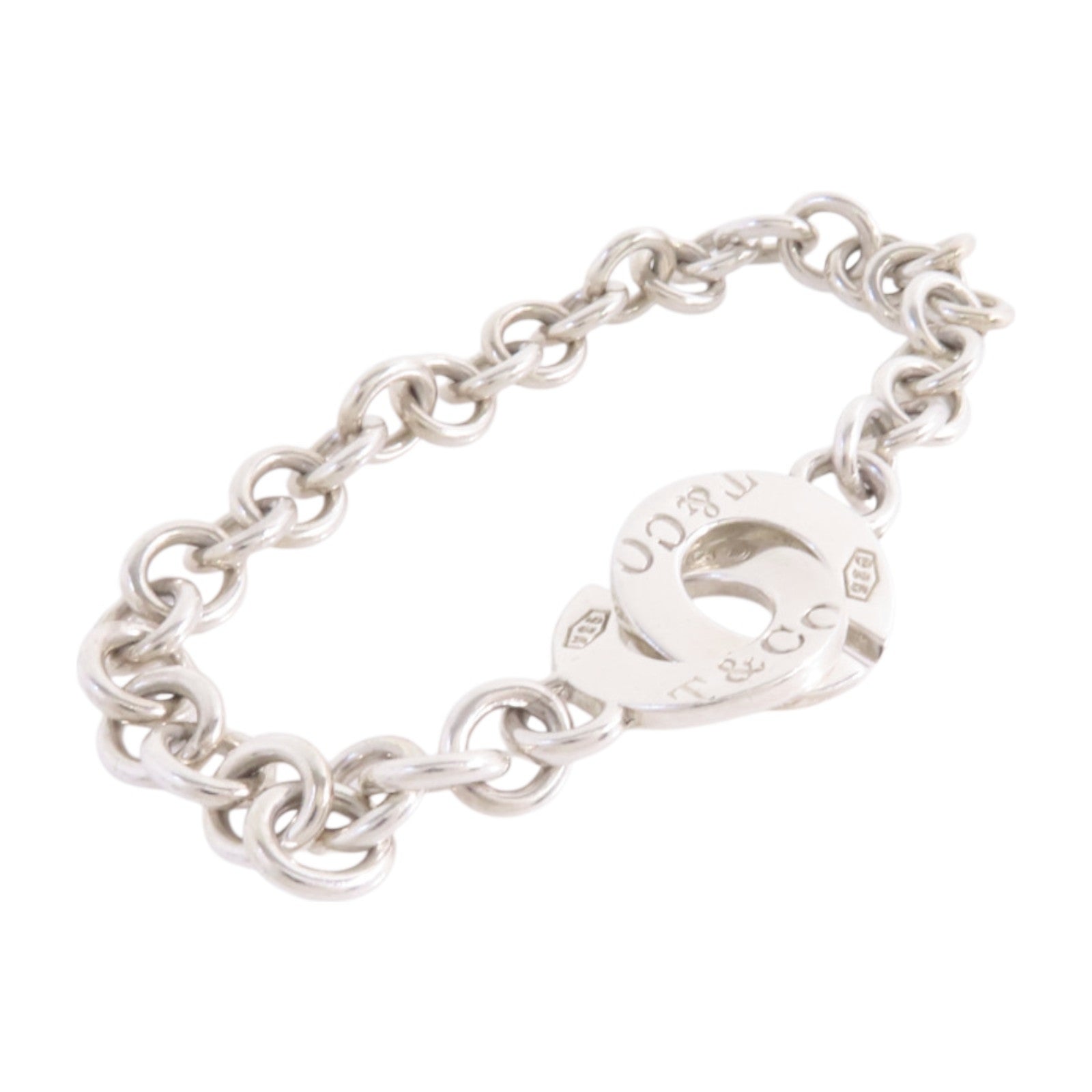 TIFFANY＆CO 925純銀Interlocking Bracelet銀扣手鏈