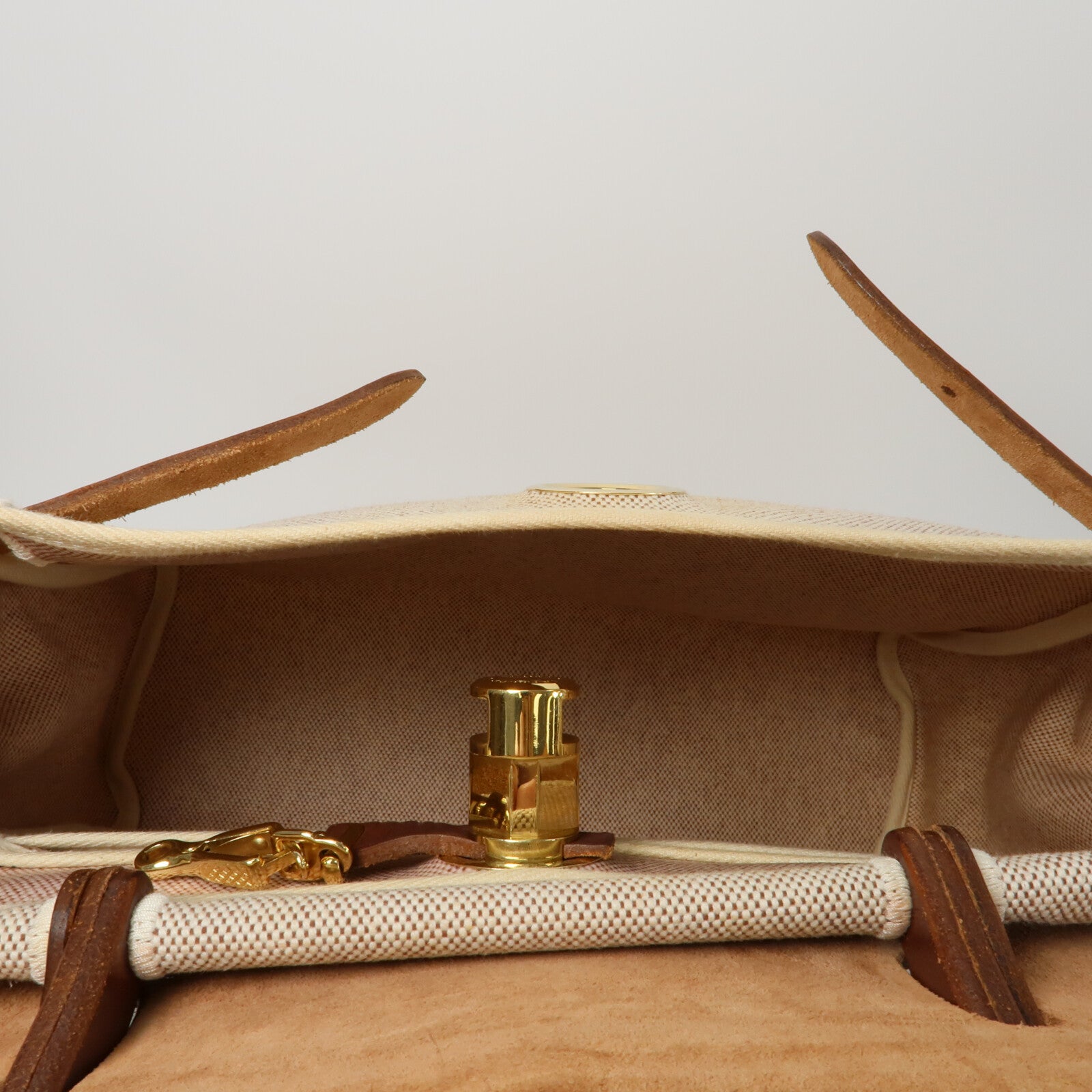 HERMES 帆布Herbag PM手挽肩背兩用袋Chocolat