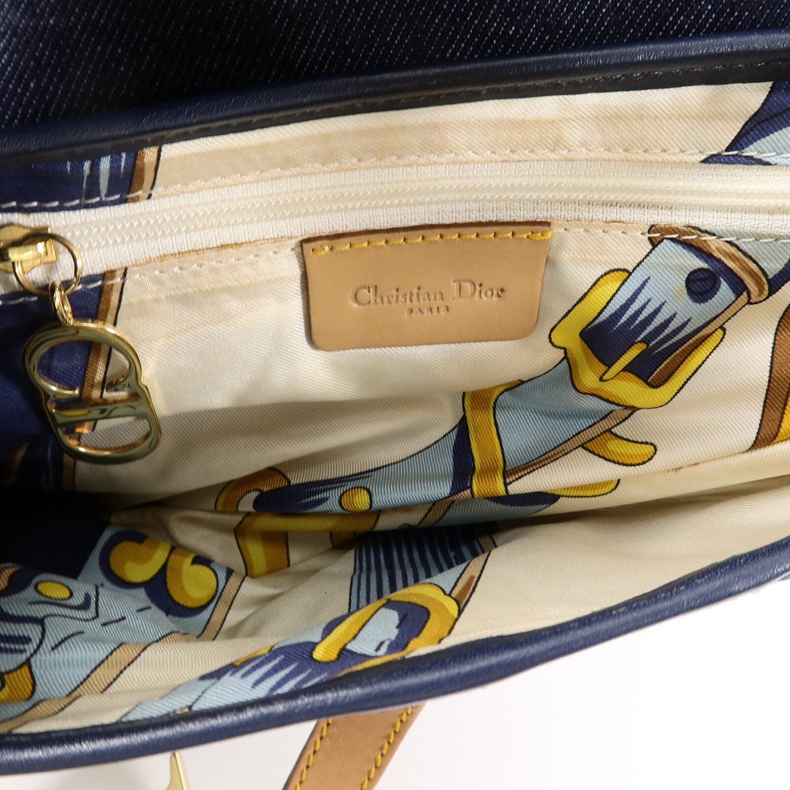Dior 牛仔布Saddle肩背袋