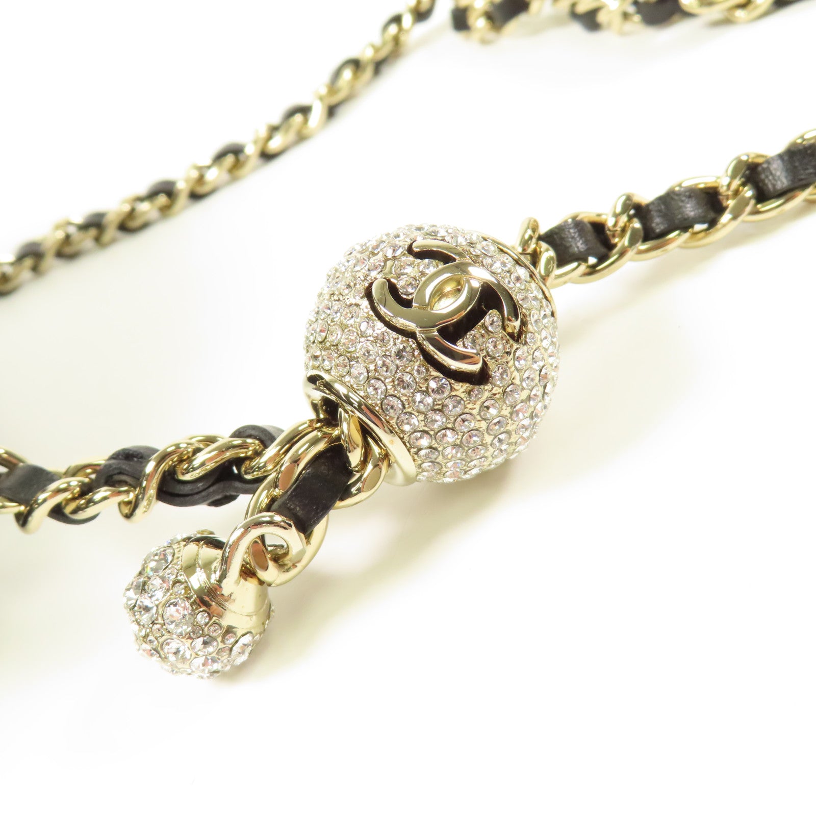 CHANEL 天鵝絨Chain Shoulder金扣鏈帶肩背袋
