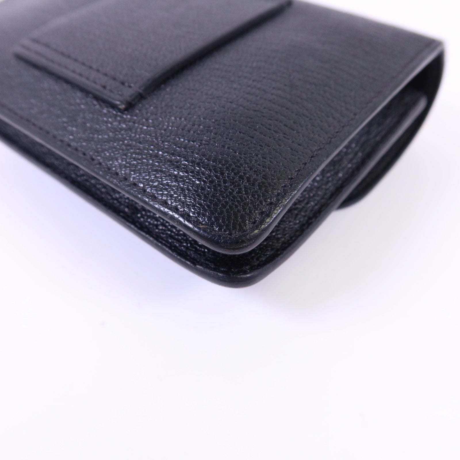 HERMES Chevre Mysore皮革Roulis Slim金扣錢包Noir