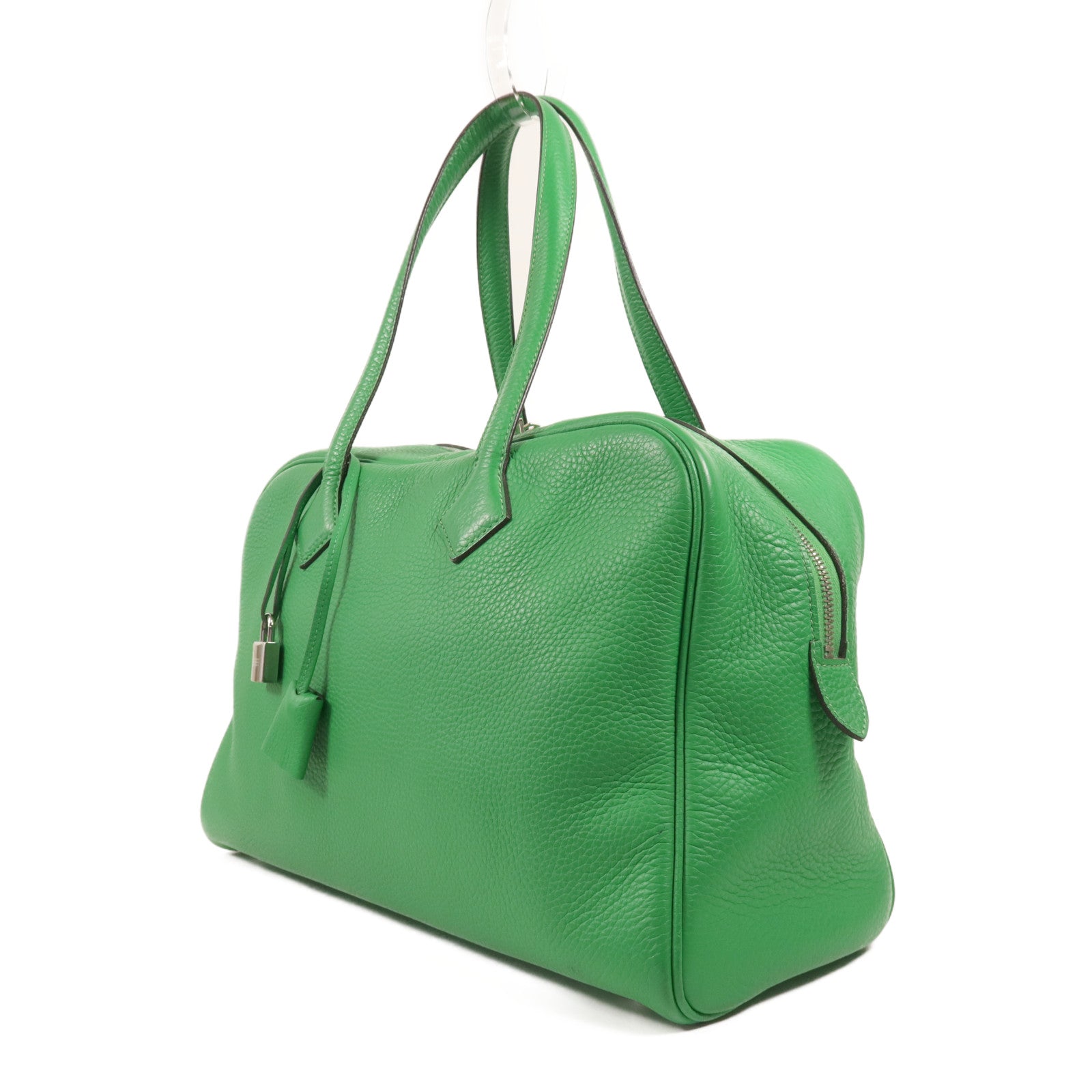 HERMES Clemence皮革Victoria銀扣肩背袋