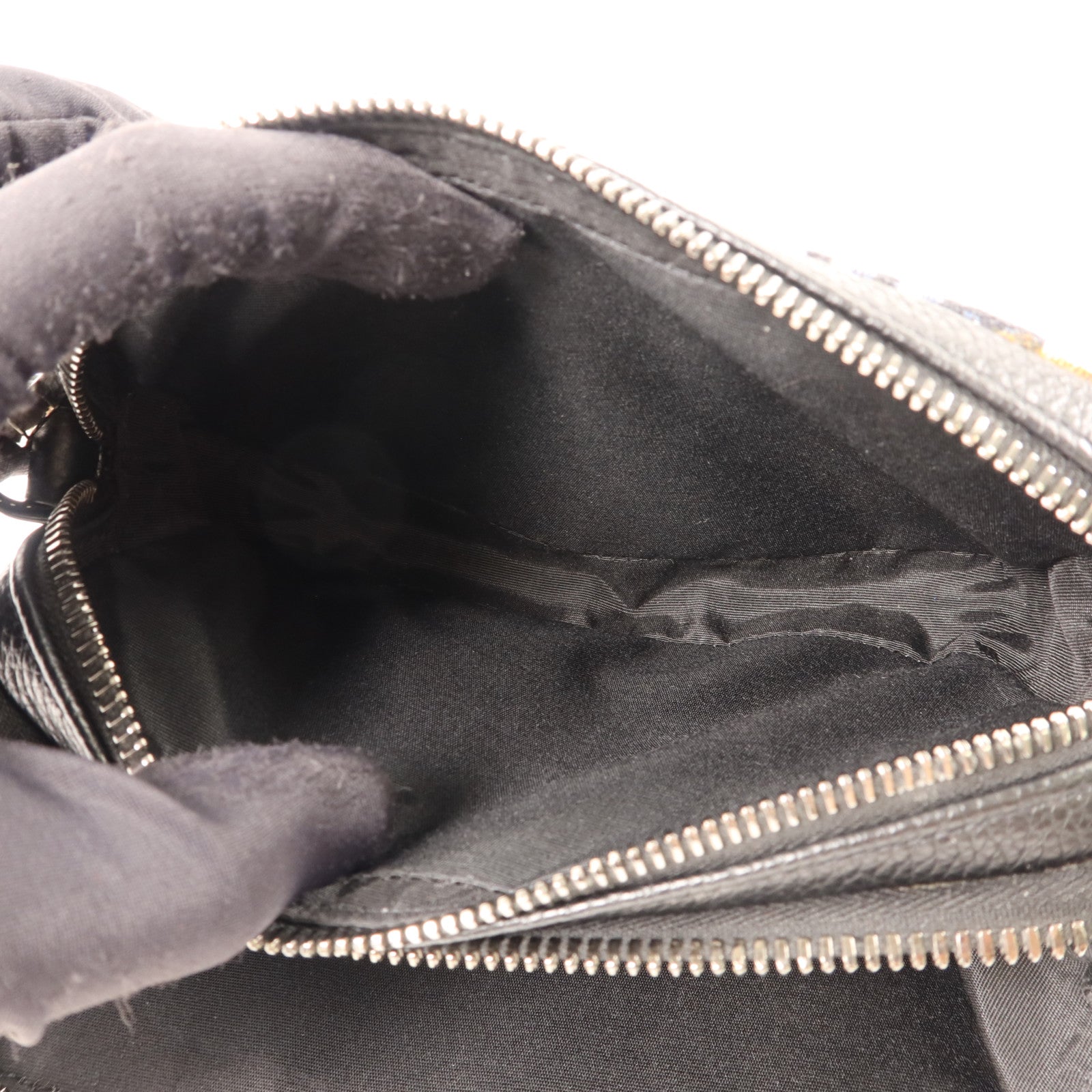 Dior 帆布Zipped Pouch With Strap銀扣肩背袋