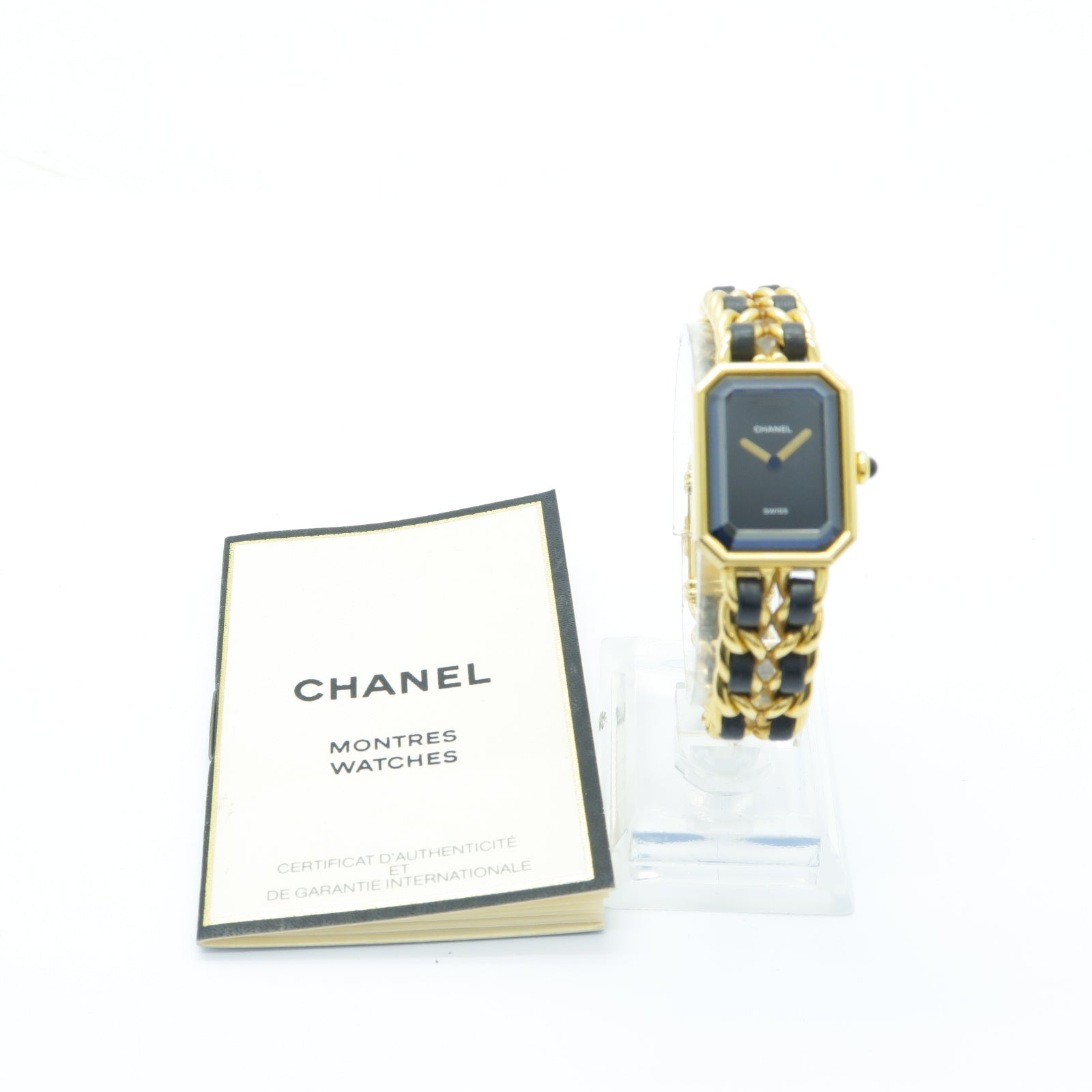 CHANEL 【激減優惠】Premiere M鍍金手錶石英機芯黑色/金色
