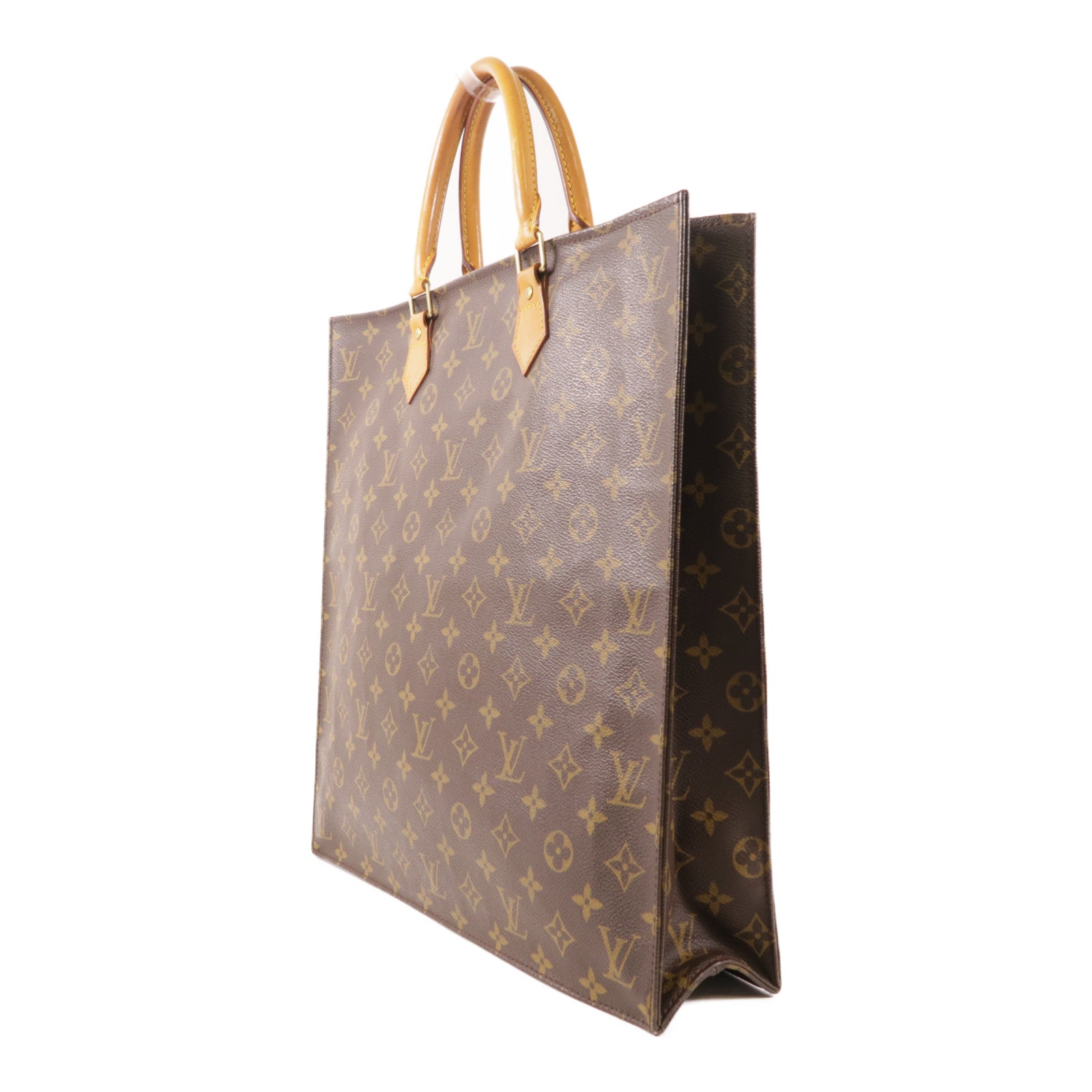 LOUIS VUITTON Monogram Sac Plat金扣手挽袋