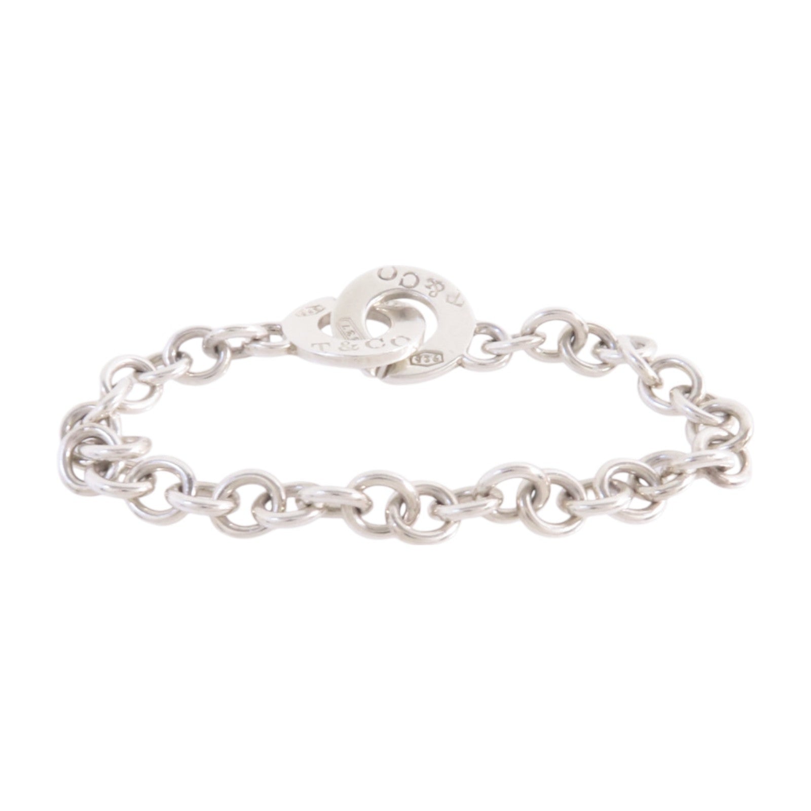TIFFANY＆CO 925純銀Interlocking Bracelet銀扣手鏈