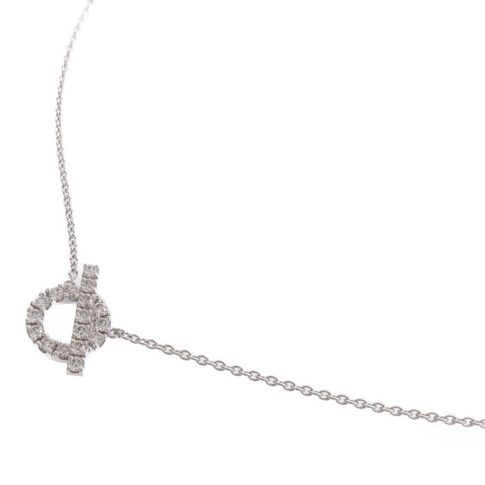 HERMES 18K白金Finesse Pendant鑽石項鍊