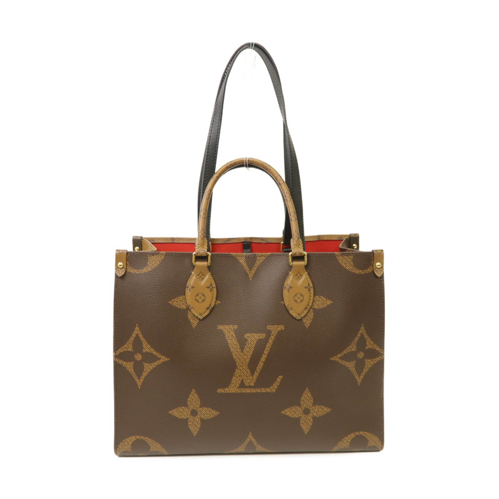 LOUIS VUITTON 【激減優惠】Monogram/Monogram Reverse On The Go MM金扣手挽肩背兩用袋啡色