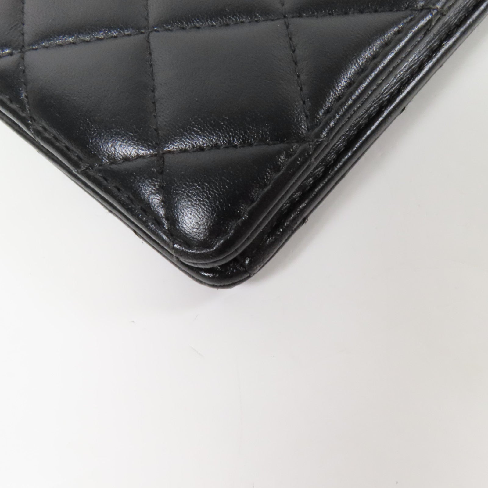 CHANEL 羊皮皮革Long Wallet銀扣長錢包