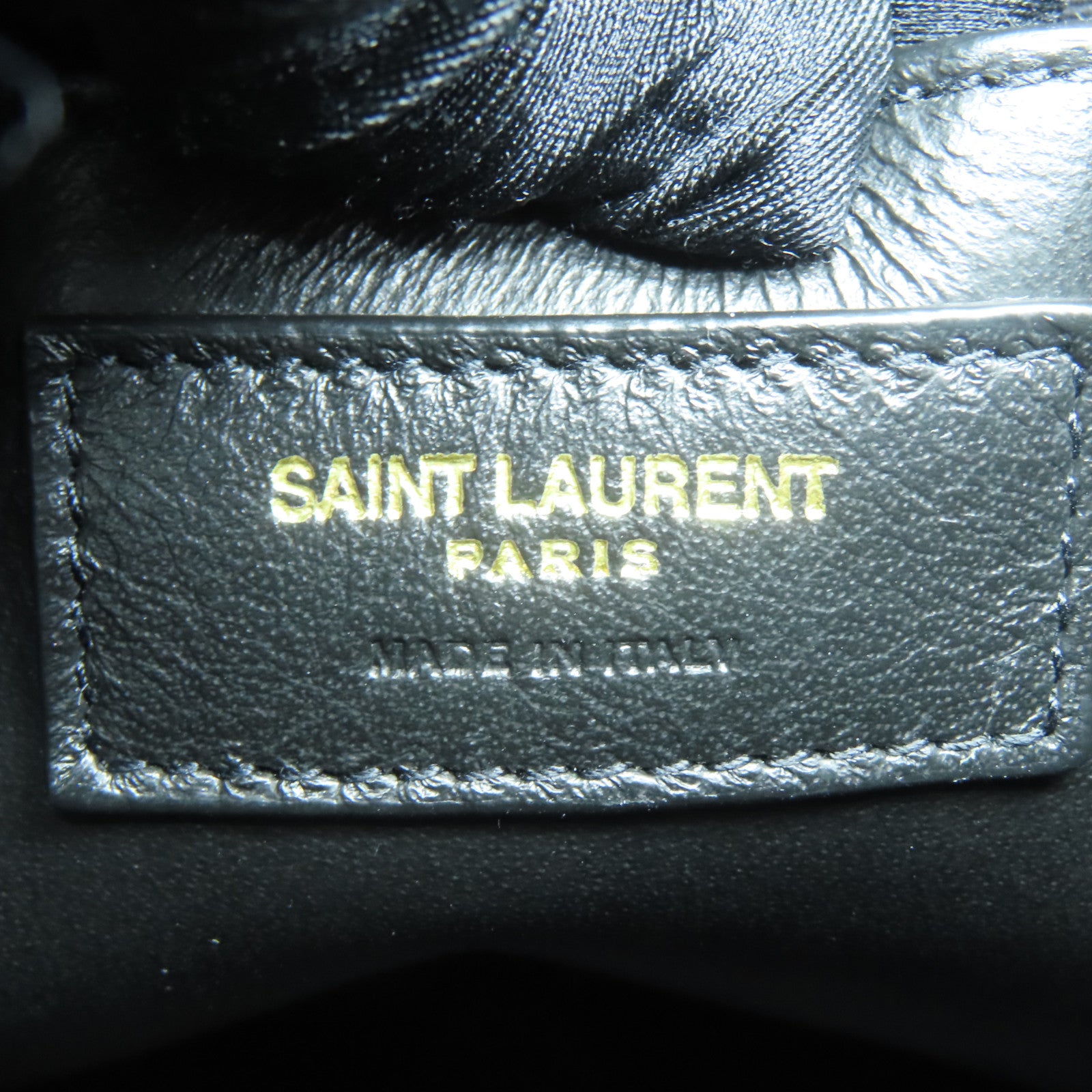 SAINT LAURENT 【激減優惠】牛皮皮革Talitha Bucket Bag金扣鏈帶肩背袋黒色