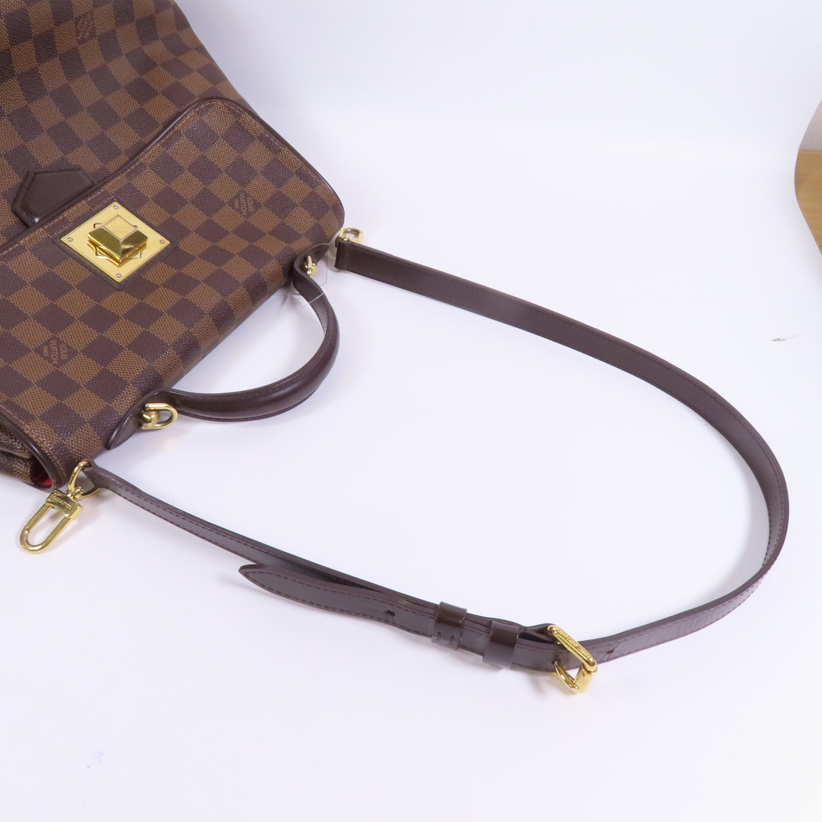 LOUIS VUITTON Damier Bergamo MM金扣手挽肩背兩用袋