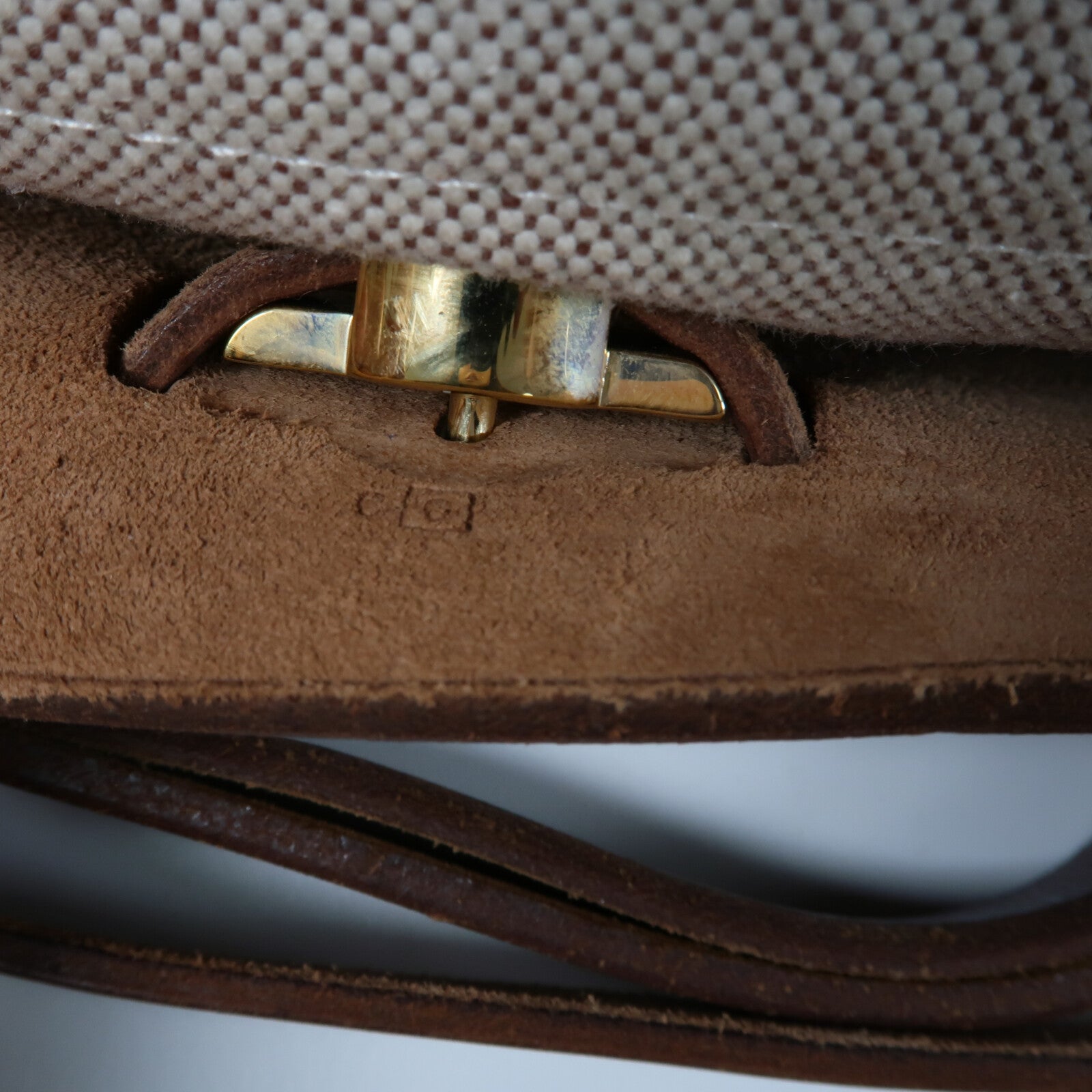 HERMES 帆布Herbag PM手挽肩背兩用袋Chocolat