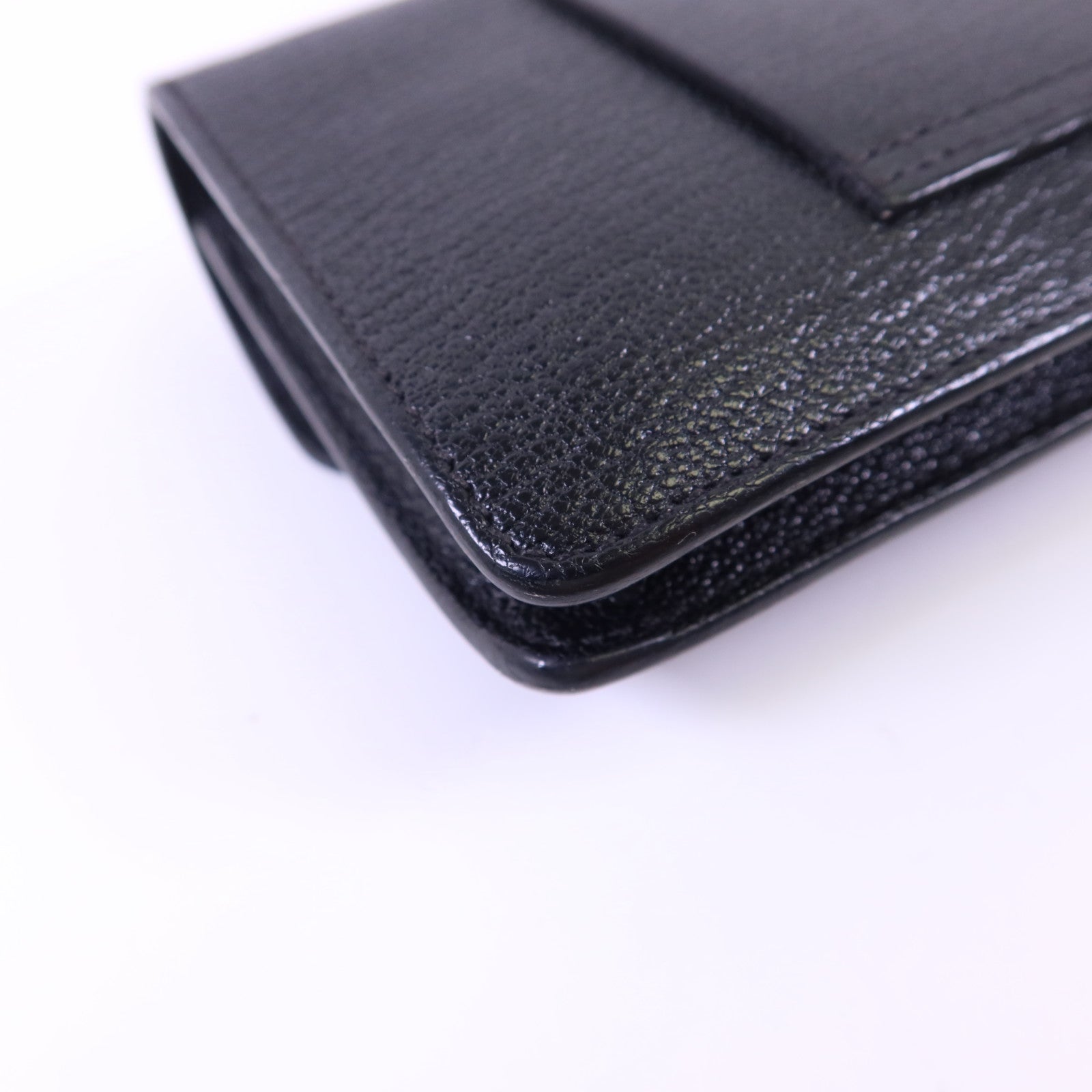 HERMES Chevre Mysore皮革Roulis Slim金扣錢包Noir