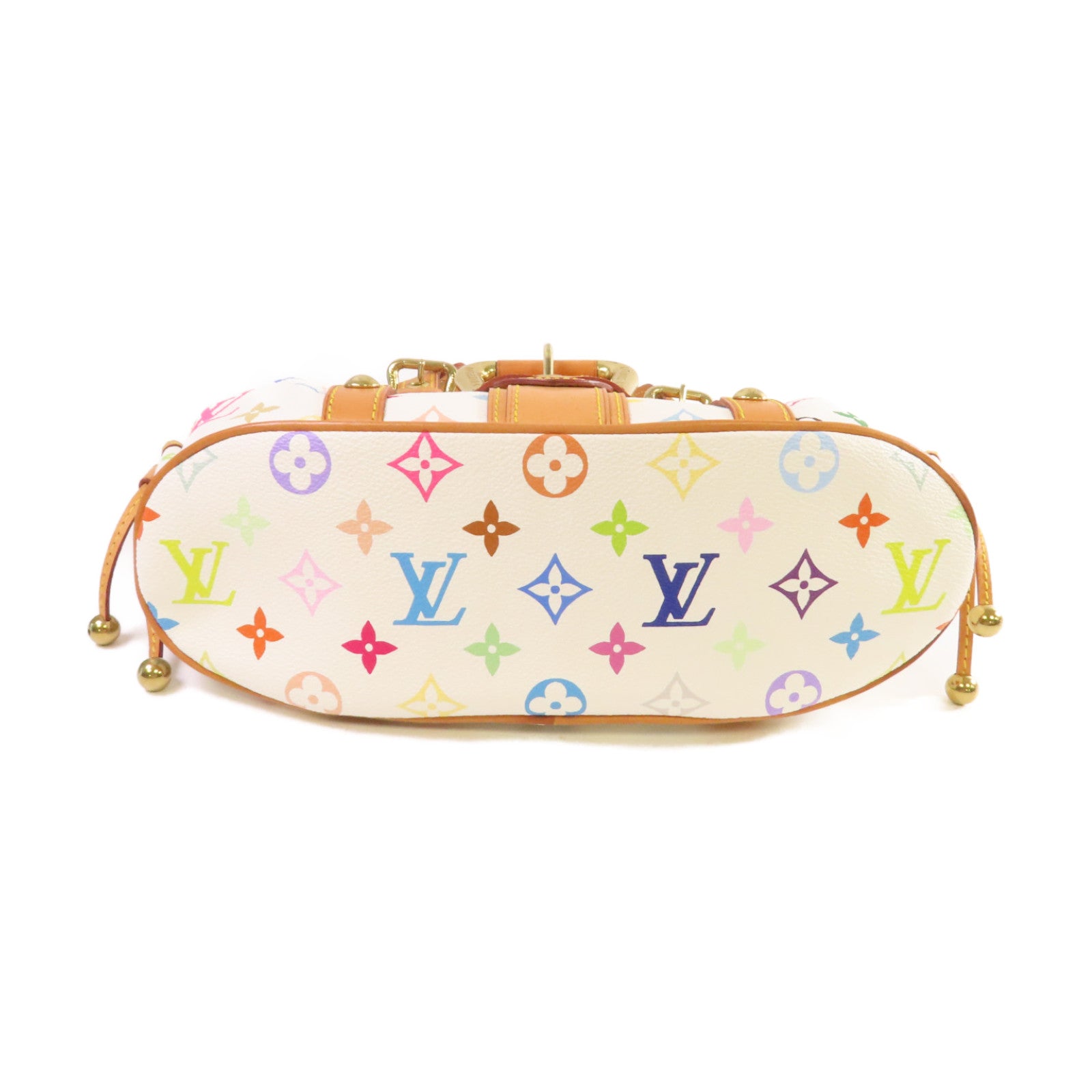 LOUIS VUITTON Monogram Multicolor Theda PM金扣手挽袋白色/彩色