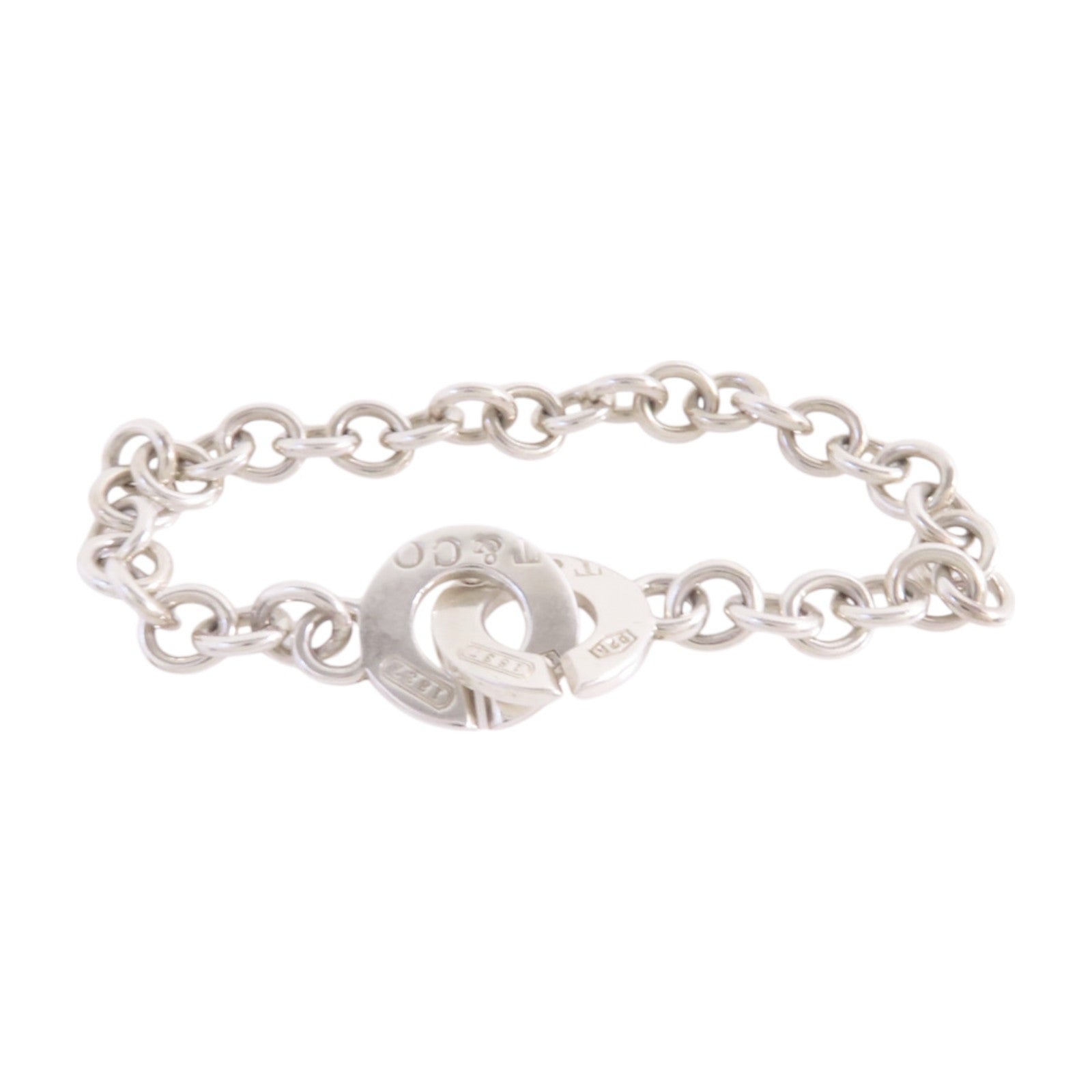 TIFFANY＆CO 925純銀Interlocking Bracelet銀扣手鏈