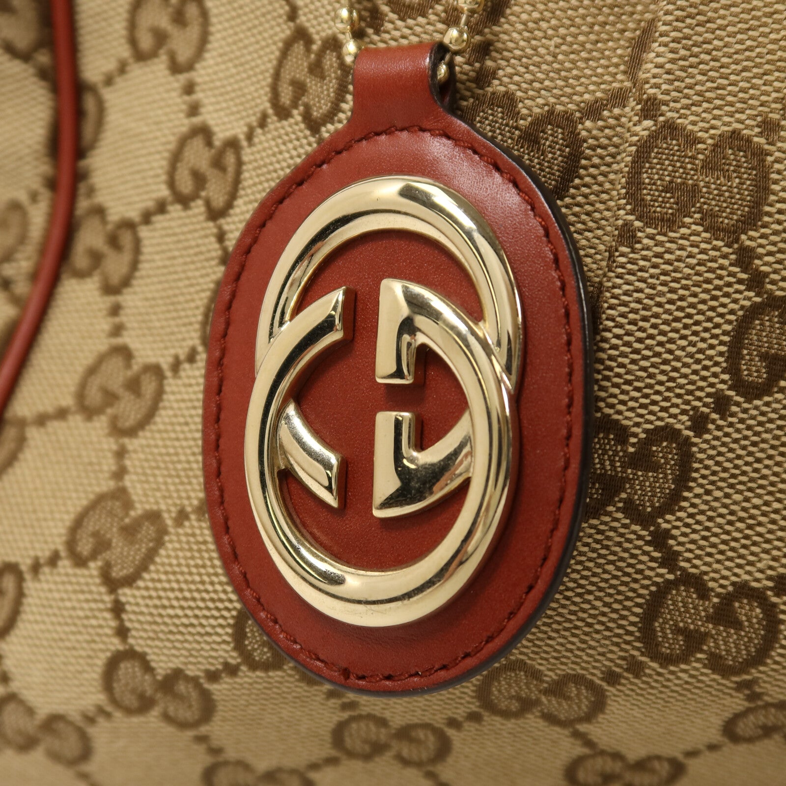 GUCCI 帆布Shoulder Bag金扣肩背袋