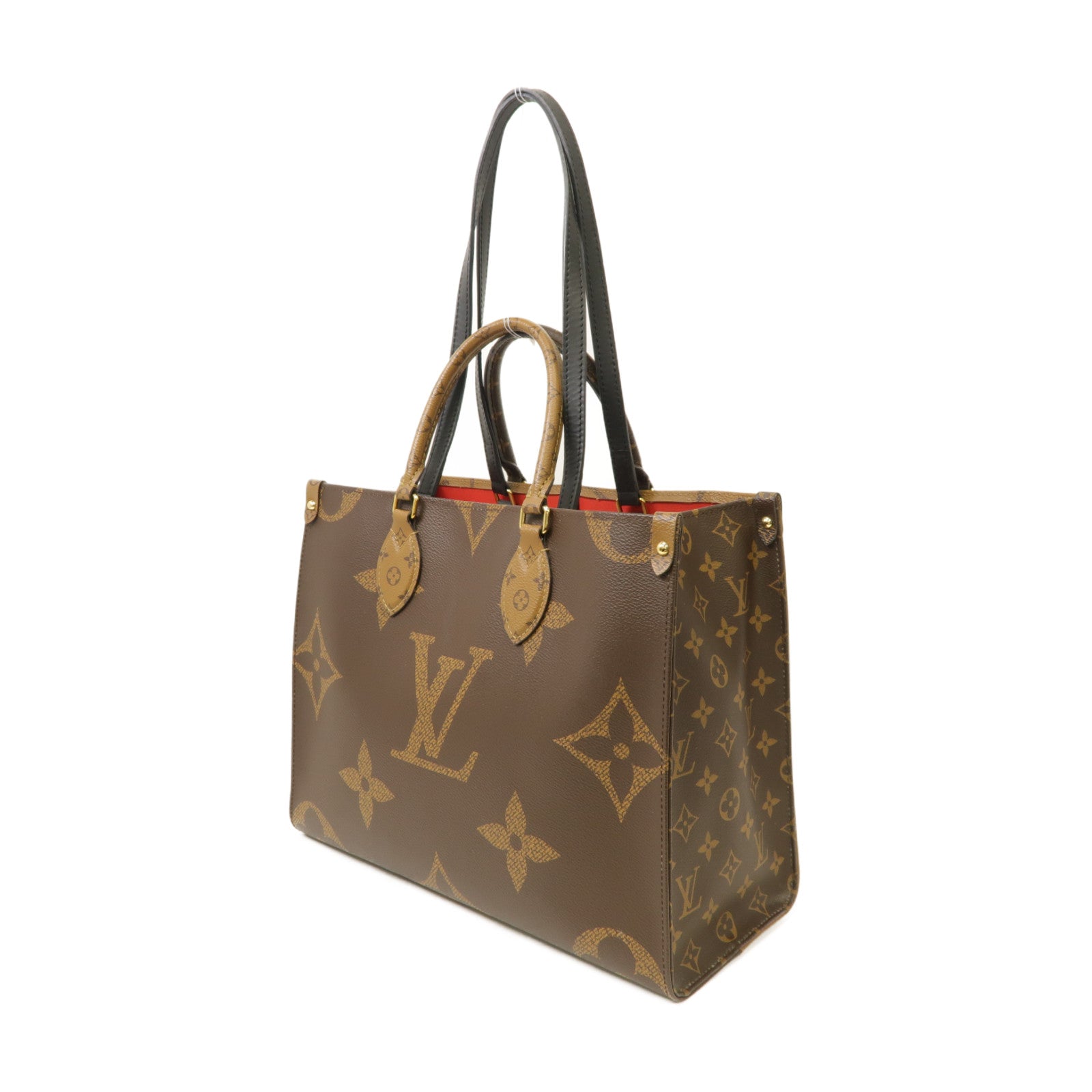 LOUIS VUITTON 【激減優惠】Monogram/Monogram Reverse On The Go MM金扣手挽肩背兩用袋啡色