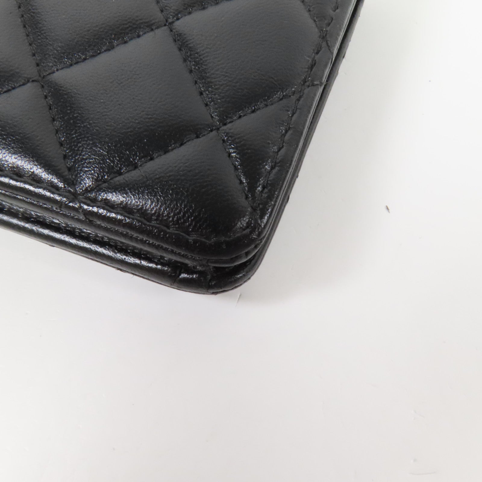 CHANEL 羊皮皮革Long Wallet銀扣長錢包