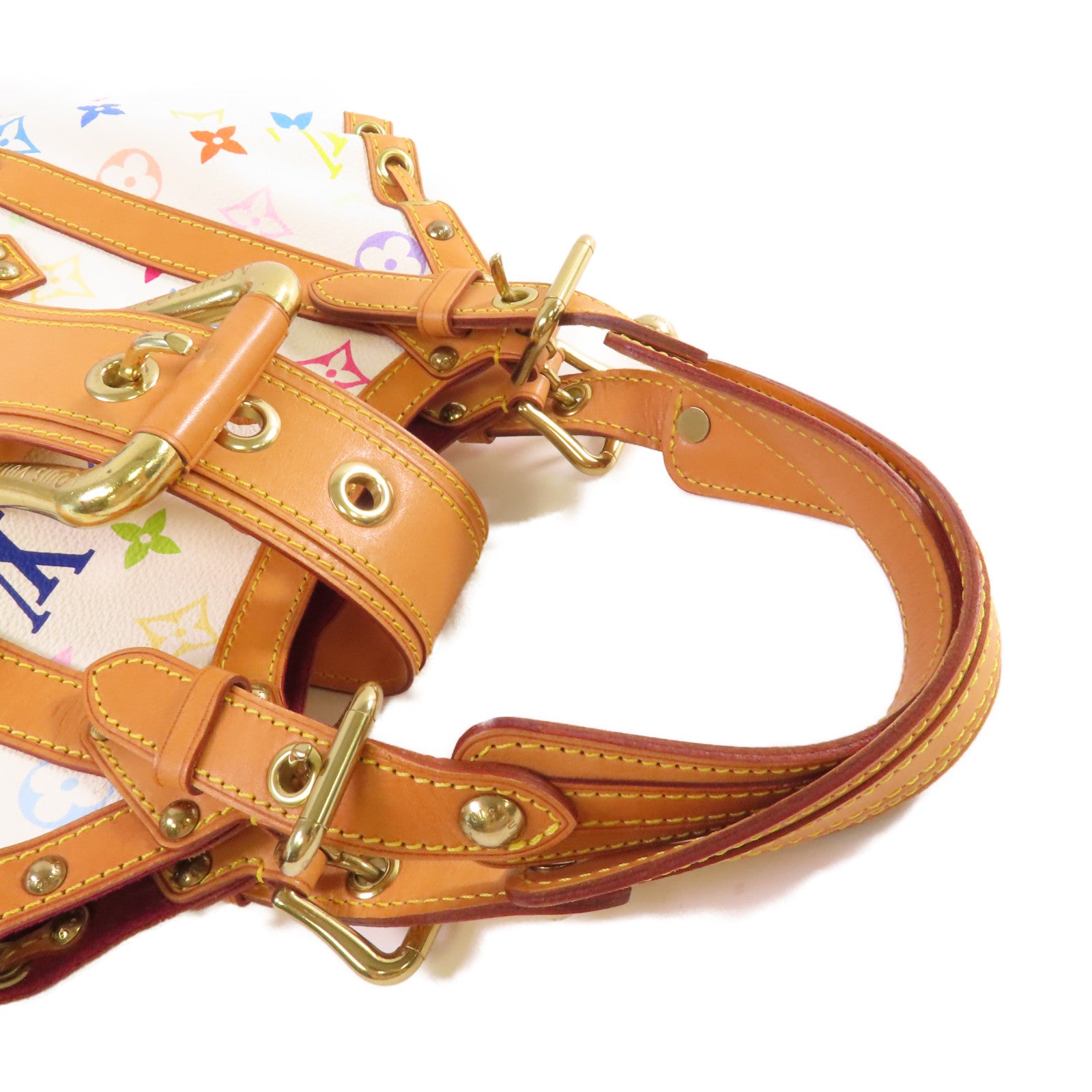 LOUIS VUITTON Monogram Multicolor Theda PM金扣手挽袋白色/彩色