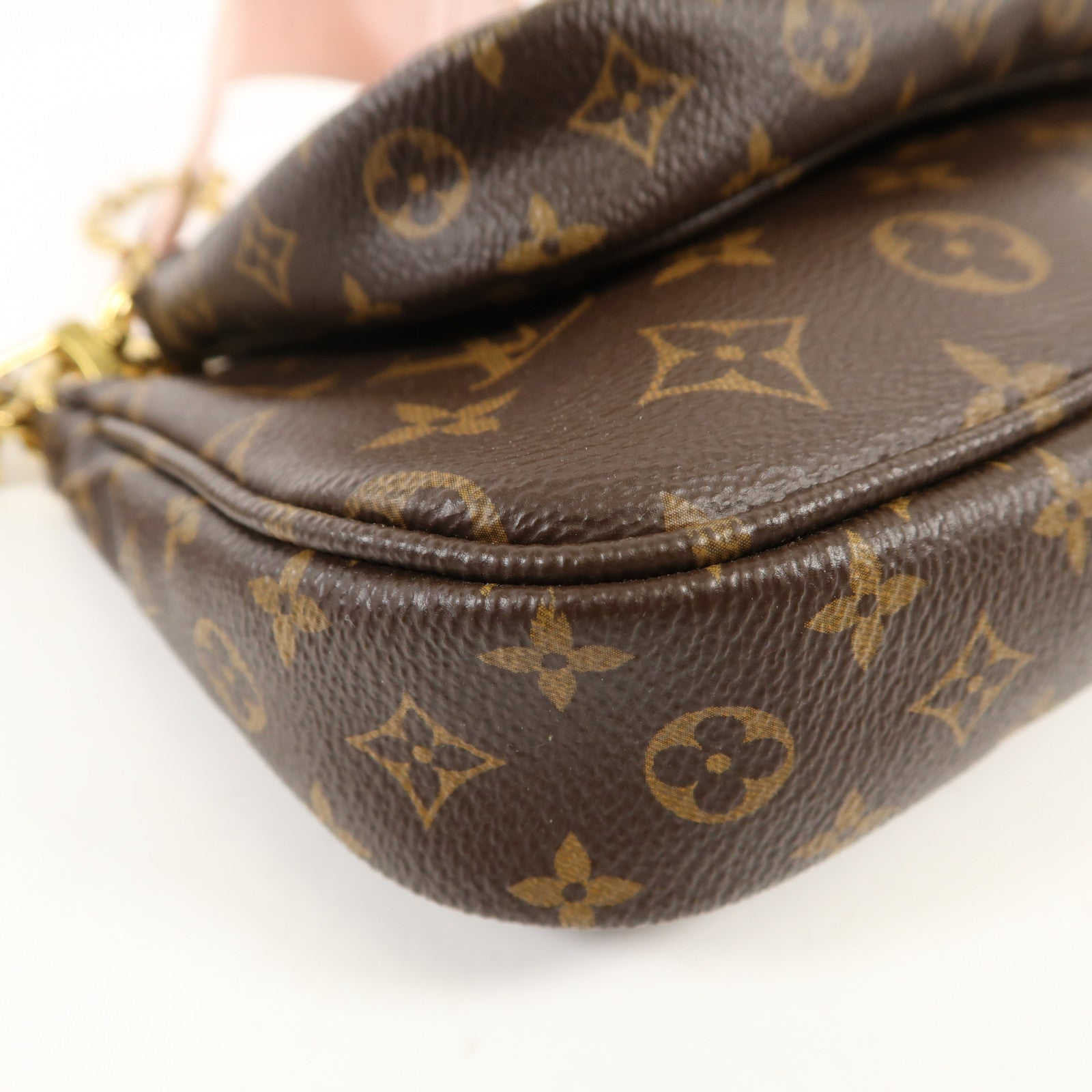 LOUIS VUITTON Monogram Multi Pochette Accessoires金扣手挽肩背兩用袋棕色