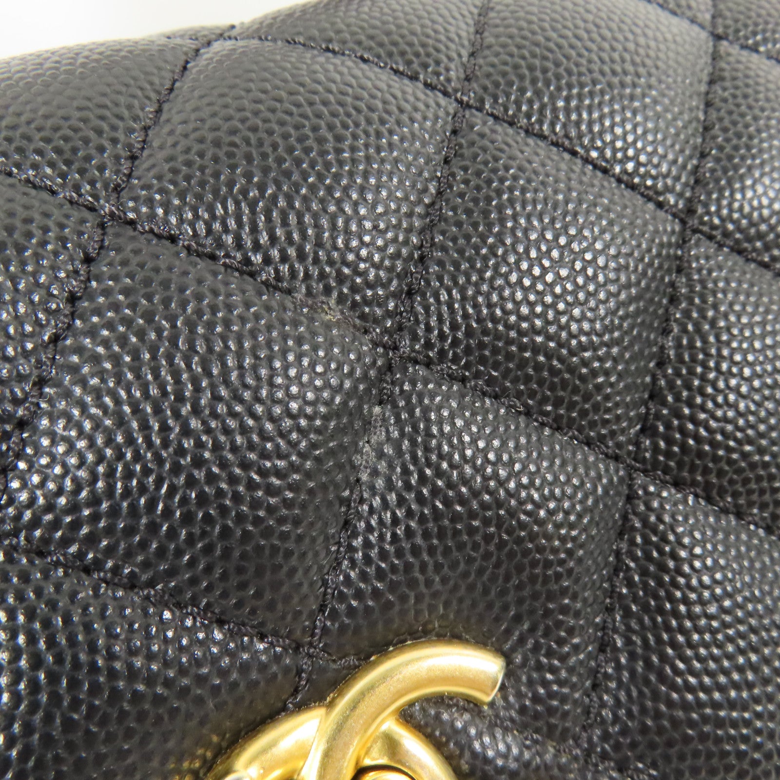 CHANEL 牛皮皮革CoCo Handle Small金扣鏈帶手挽肩背兩用袋