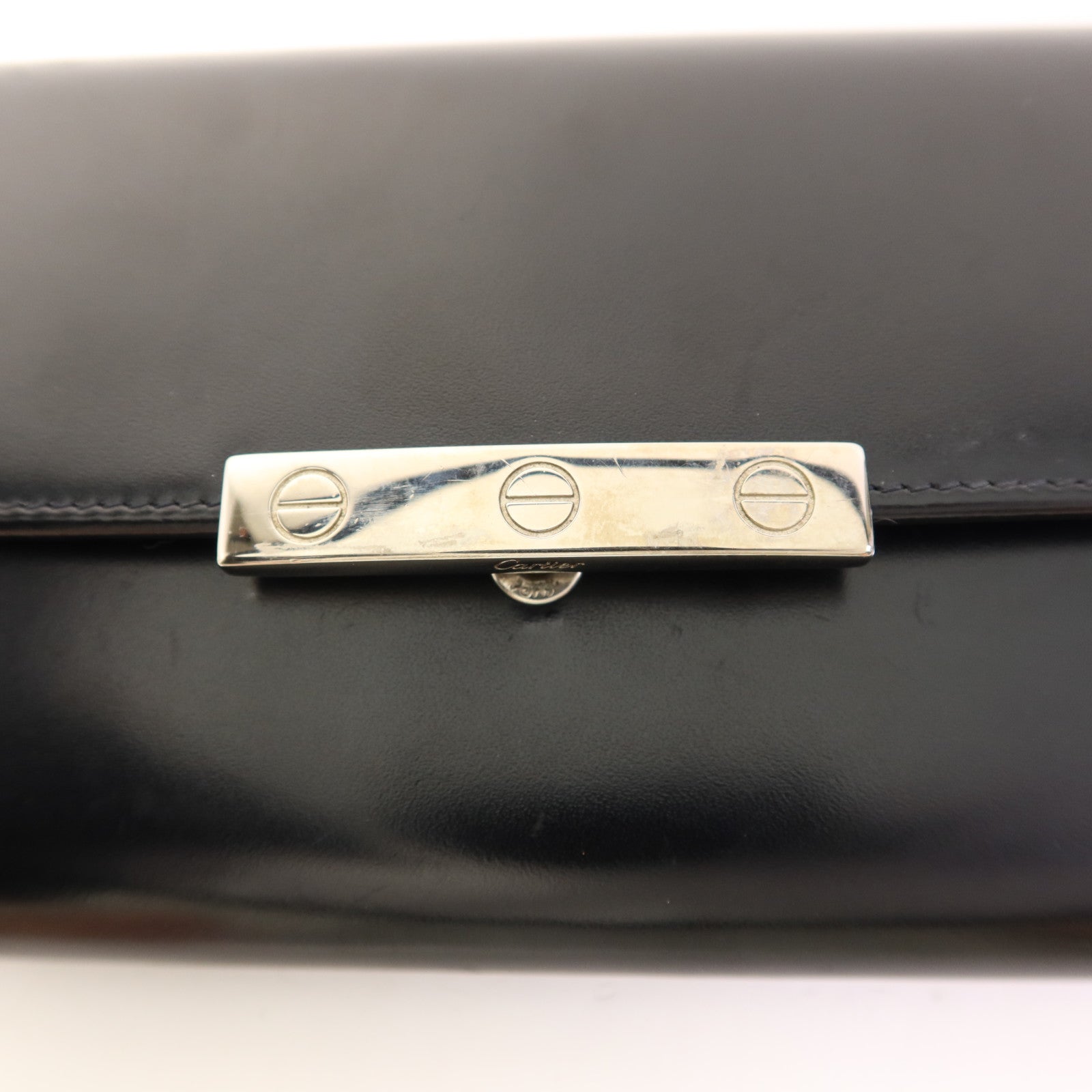 CARTIER 牛皮皮革Long Wallet銀扣長錢包