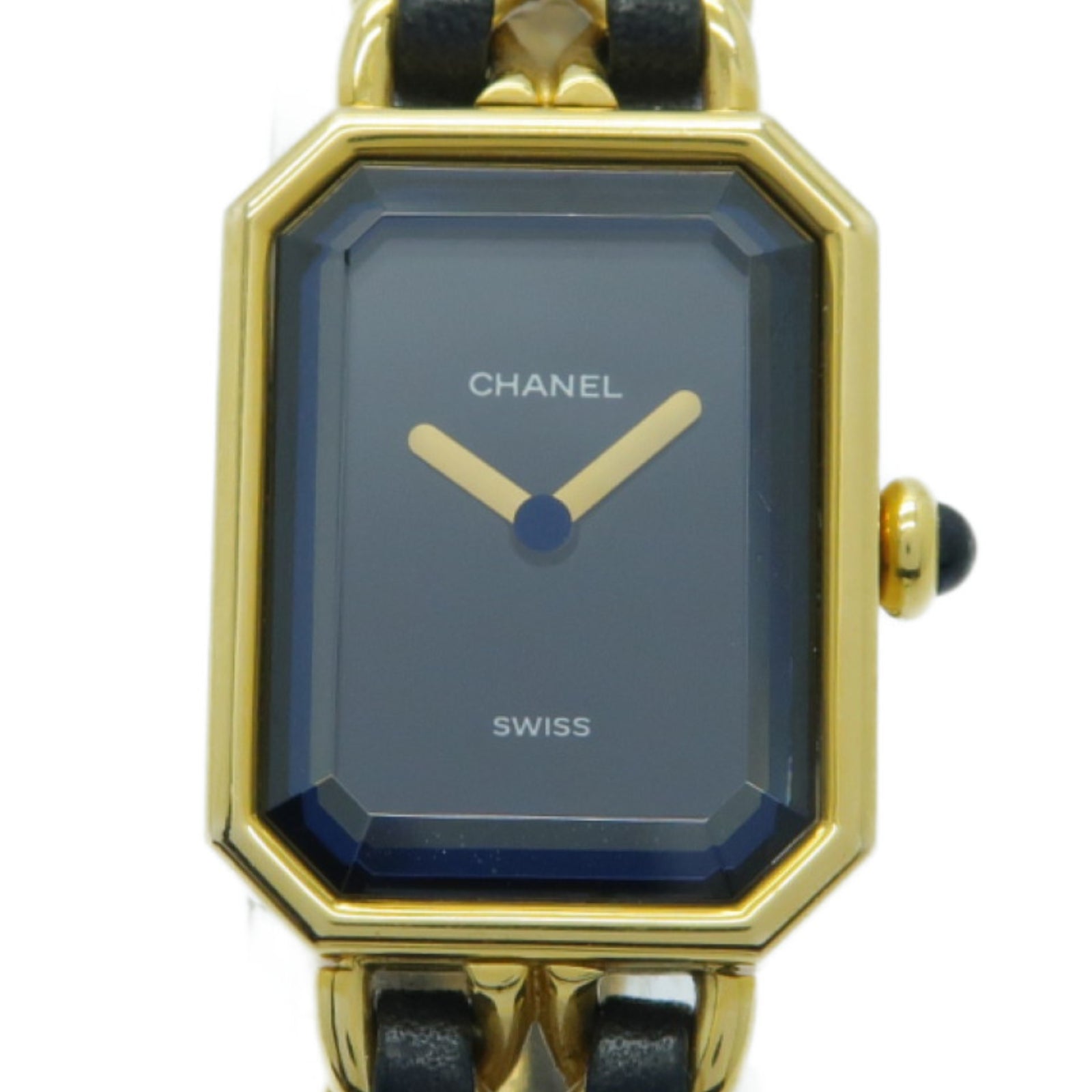 CHANEL 【激減優惠】Premiere M鍍金手錶石英機芯黑色/金色